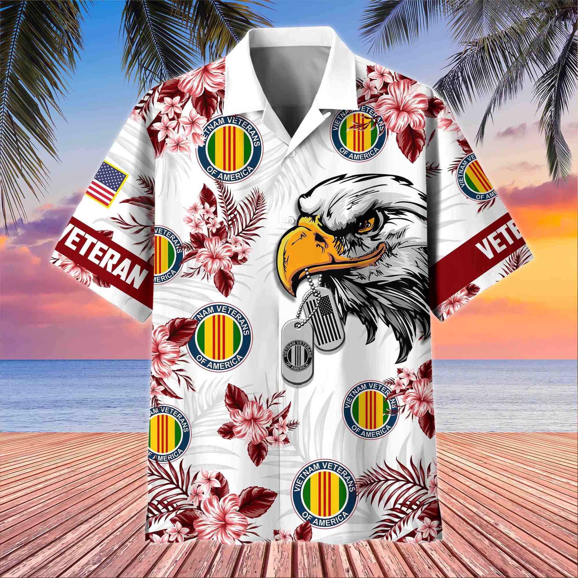Premium US Veterans Hawaiian Shirt BPHN230411, Gifts For US Veterans, Gifts On Memorial Day, Father's Day, Armed Forces Day, Veterans Day.