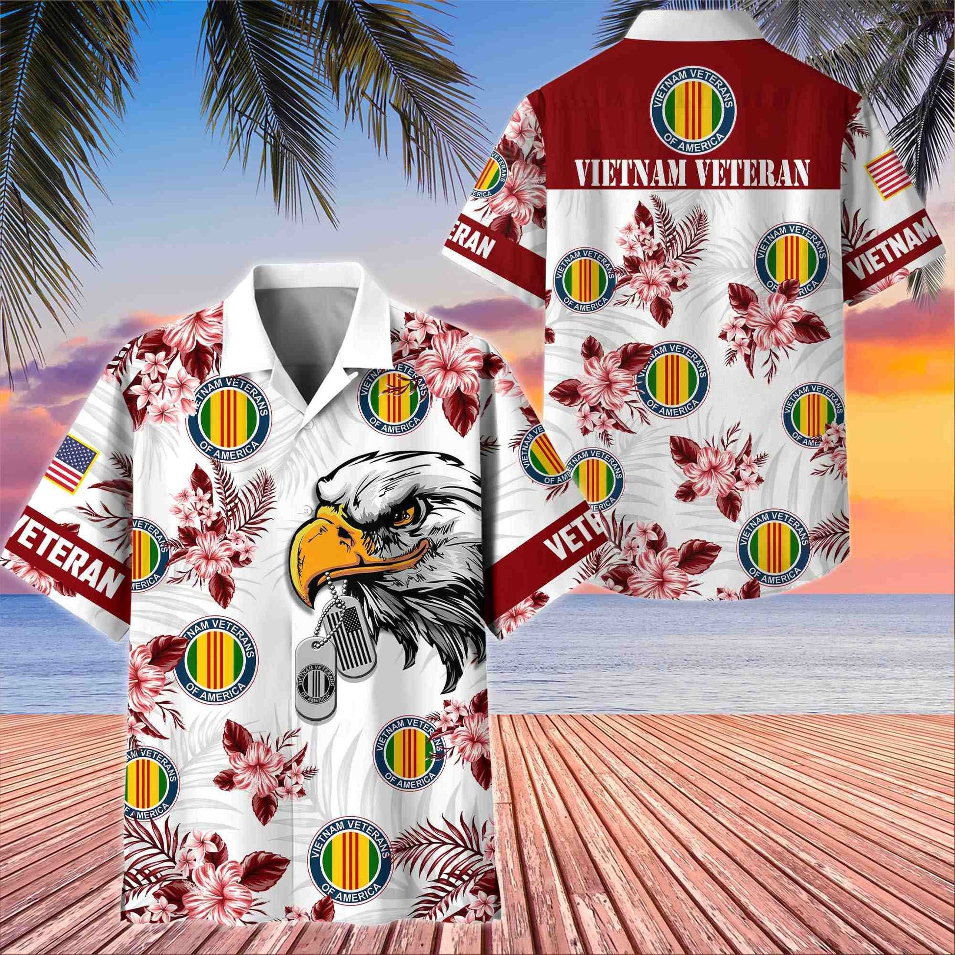 Premium US Veterans Hawaiian Shirt BPHN230411, Gifts For US Veterans, Gifts On Memorial Day, Father's Day, Armed Forces Day, Veterans Day.