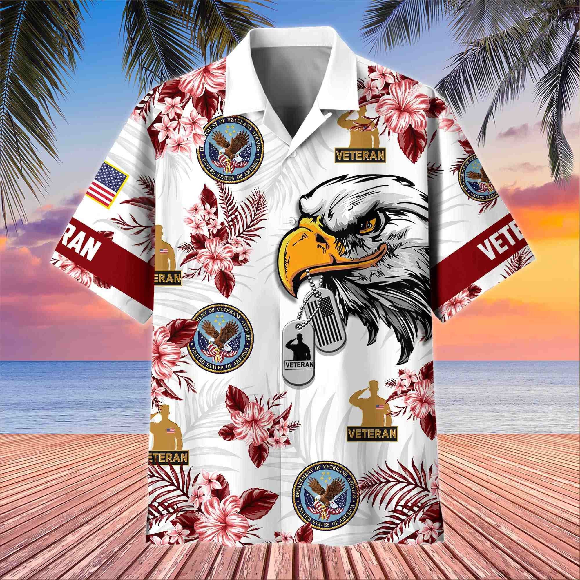 Premium US Veterans Hawaiian Shirt BPHN230411, Gifts For US Veterans, Gifts On Memorial Day, Father's Day, Armed Forces Day, Veterans Day.