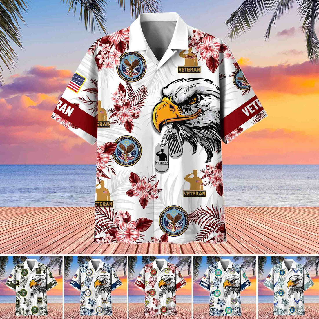 Premium US Veterans Hawaiian Shirt BPHN230411, Gifts For US Veterans, Gifts On Memorial Day, Father's Day, Armed Forces Day, Veterans Day.