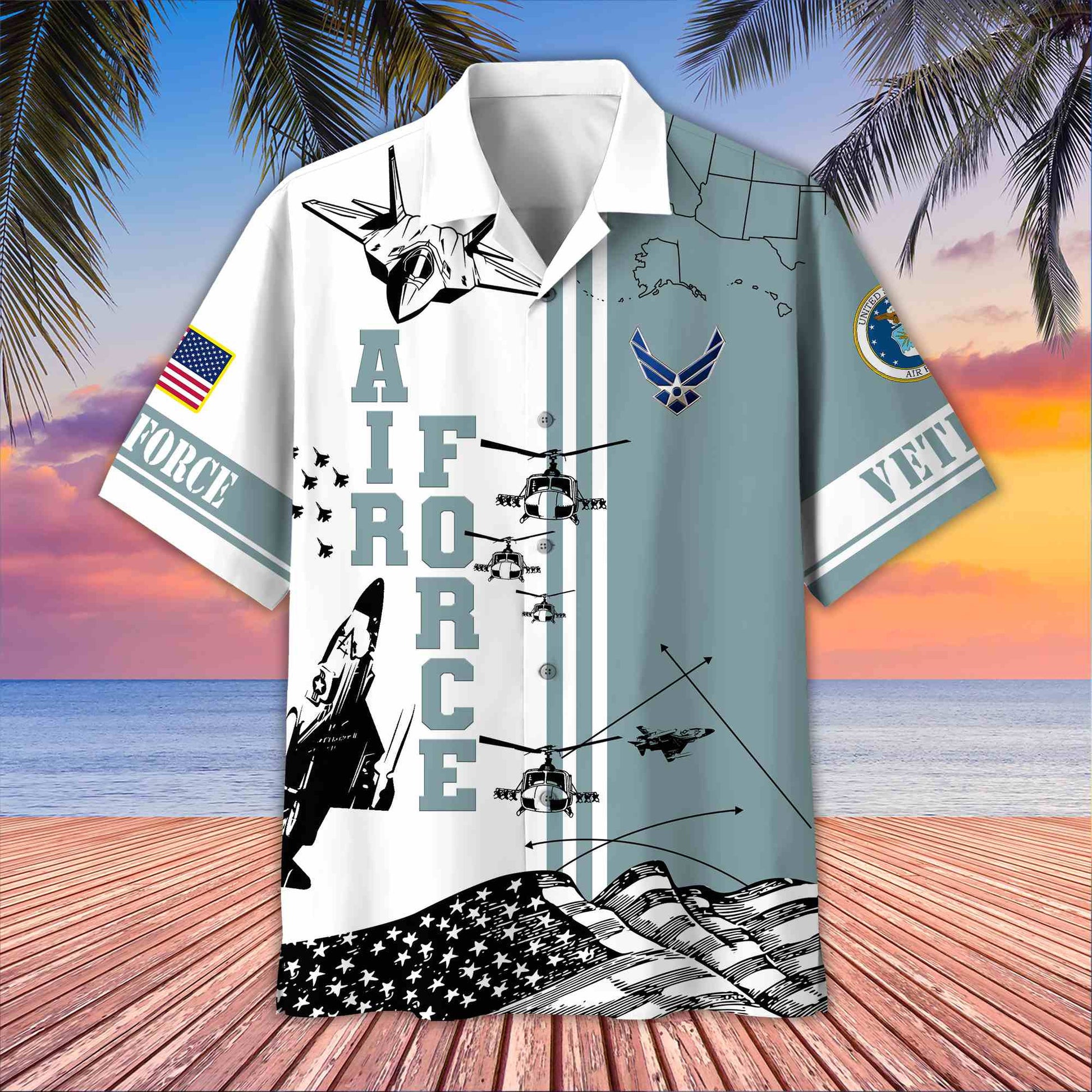 Premium US Veterans Hawaiian Shirt BPVC070501, Gifts For US Veterans, Gifts On Memorial Day, Father's Day, Armed Forces Day, Veterans Day.