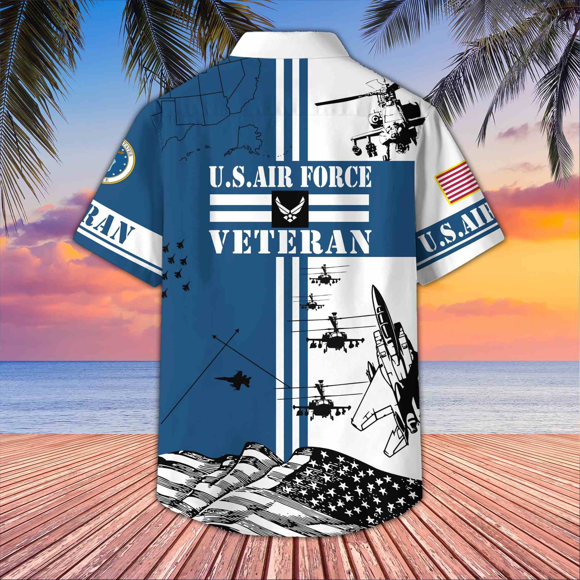Premium US Veterans Hawaiian Shirt BPVC070501, Gifts For US Veterans, Gifts On Memorial Day, Father's Day, Armed Forces Day, Veterans Day.