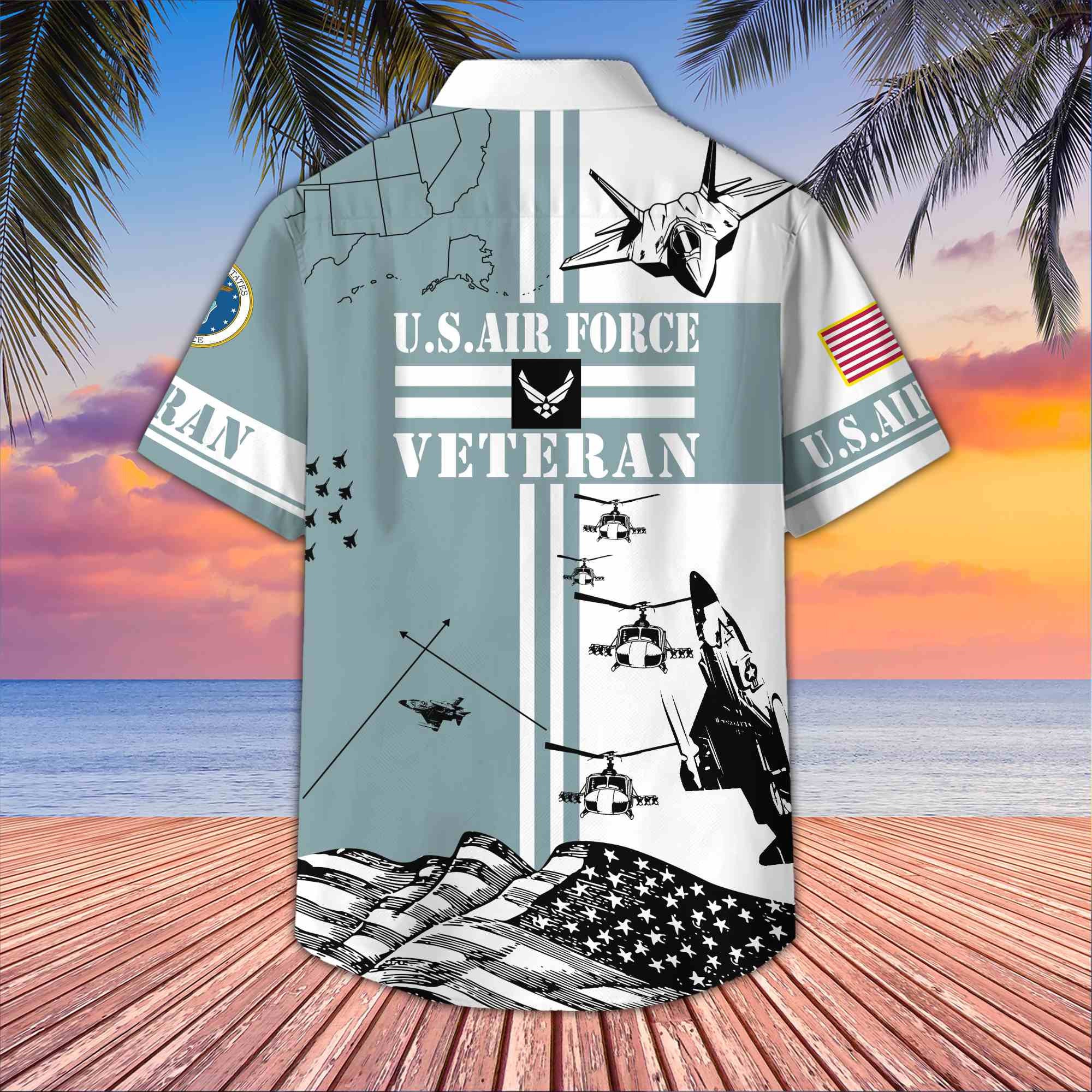 Premium US Veterans Hawaiian Shirt BPVC070501, Gifts For US Veterans, Gifts On Memorial Day, Father's Day, Armed Forces Day, Veterans Day.