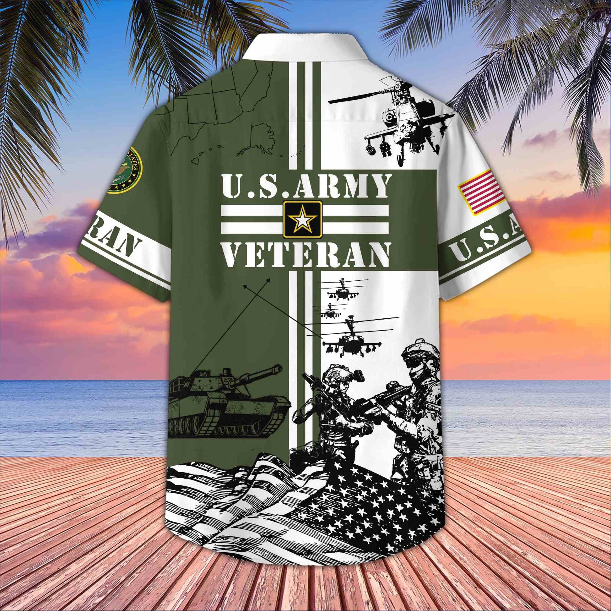 Premium US Veterans Hawaiian Shirt BPVC070501, Gifts For US Veterans, Gifts On Memorial Day, Father's Day, Armed Forces Day, Veterans Day.