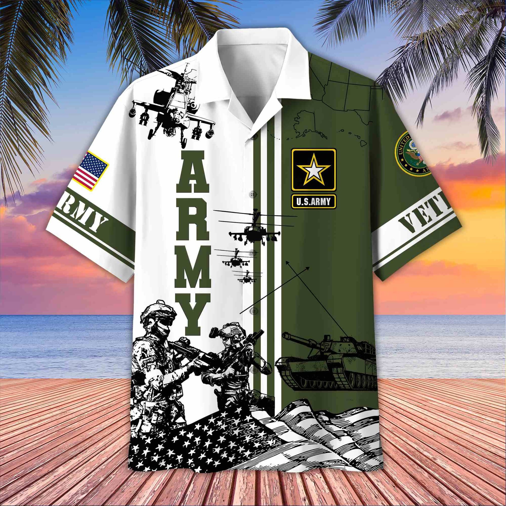 Premium US Veterans Hawaiian Shirt BPVC070501, Gifts For US Veterans, Gifts On Memorial Day, Father's Day, Armed Forces Day, Veterans Day.
