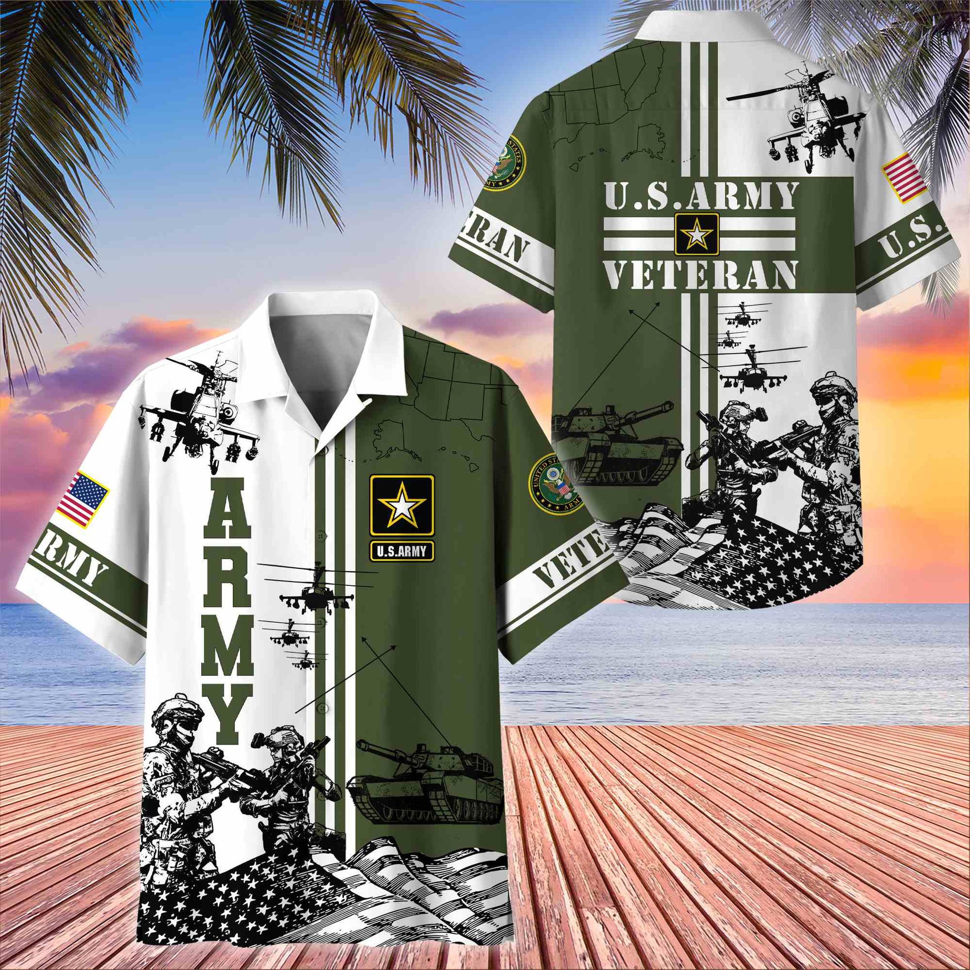 Premium US Veterans Hawaiian Shirt BPVC070501, Gifts For US Veterans, Gifts On Memorial Day, Father's Day, Armed Forces Day, Veterans Day.