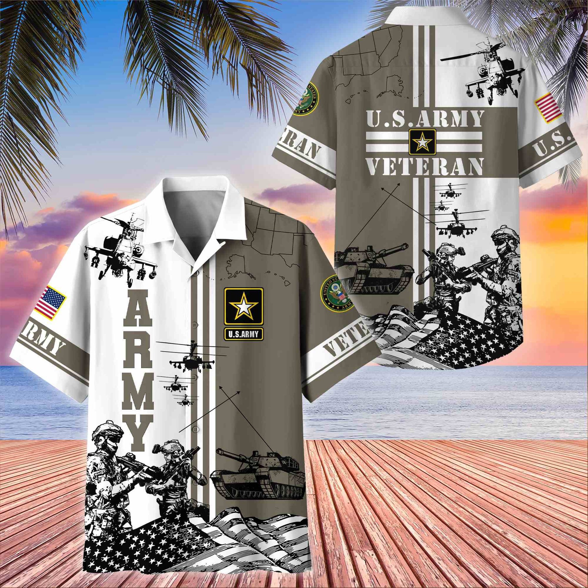 Premium US Veterans Hawaiian Shirt BPVC070501, Gifts For US Veterans, Gifts On Memorial Day, Father's Day, Armed Forces Day, Veterans Day.