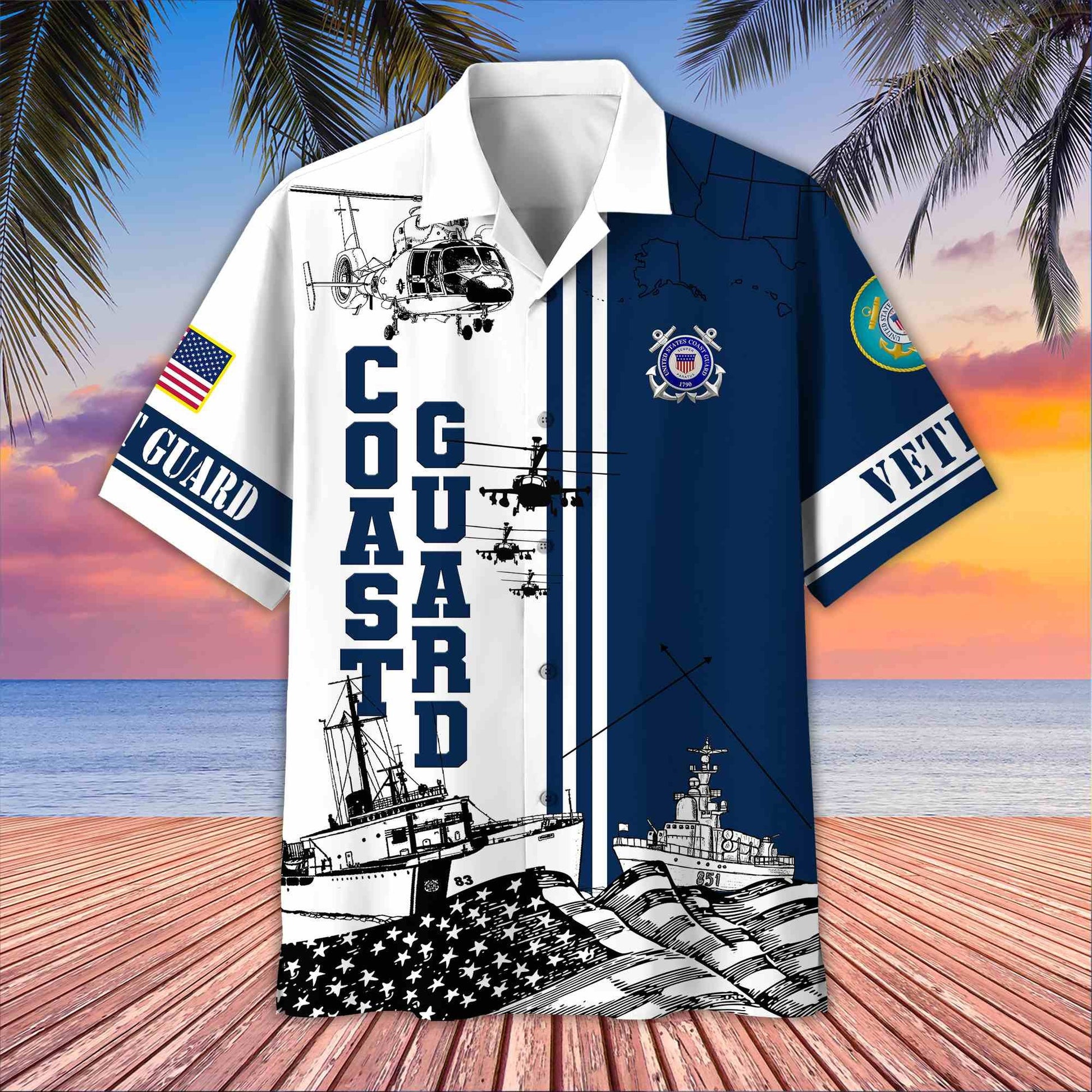 Premium US Veterans Hawaiian Shirt BPVC070501, Gifts For US Veterans, Gifts On Memorial Day, Father's Day, Armed Forces Day, Veterans Day.