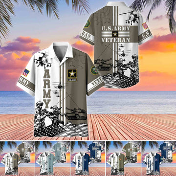 Premium US Veterans Hawaiian Shirt BPVC070501, Gifts For US Veterans, Gifts On Memorial Day, Father's Day, Armed Forces Day, Veterans Day.