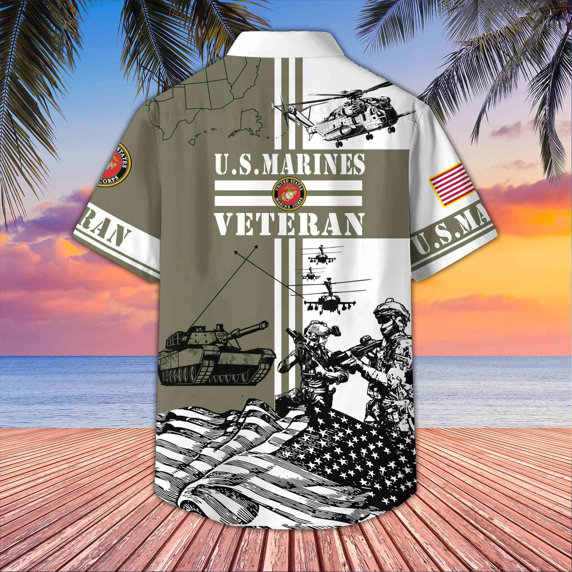Premium US Veterans Hawaiian Shirt BPVC070501, Gifts For US Veterans, Gifts On Memorial Day, Father's Day, Armed Forces Day, Veterans Day.