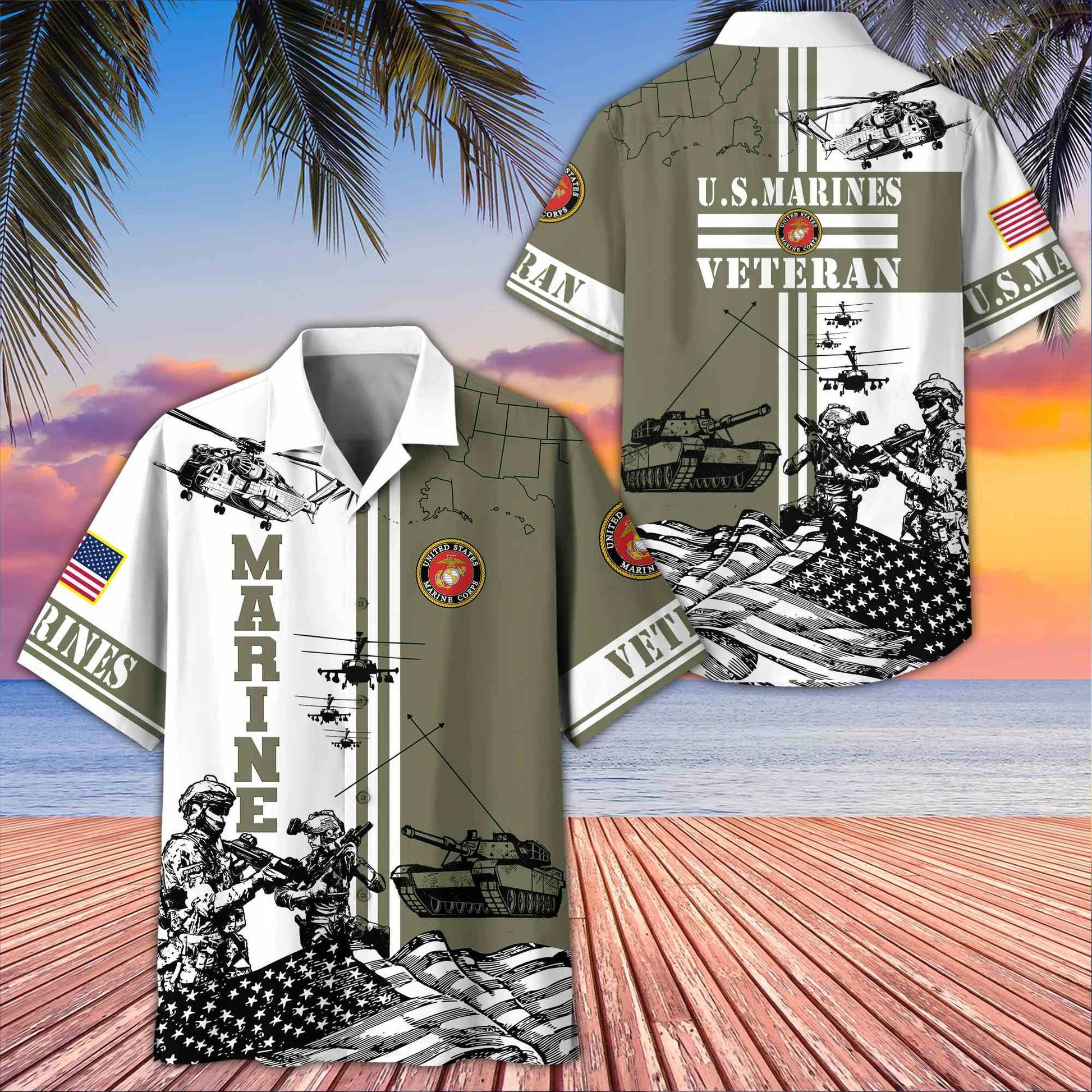 Premium US Veterans Hawaiian Shirt BPVC070501, Gifts For US Veterans, Gifts On Memorial Day, Father's Day, Armed Forces Day, Veterans Day.