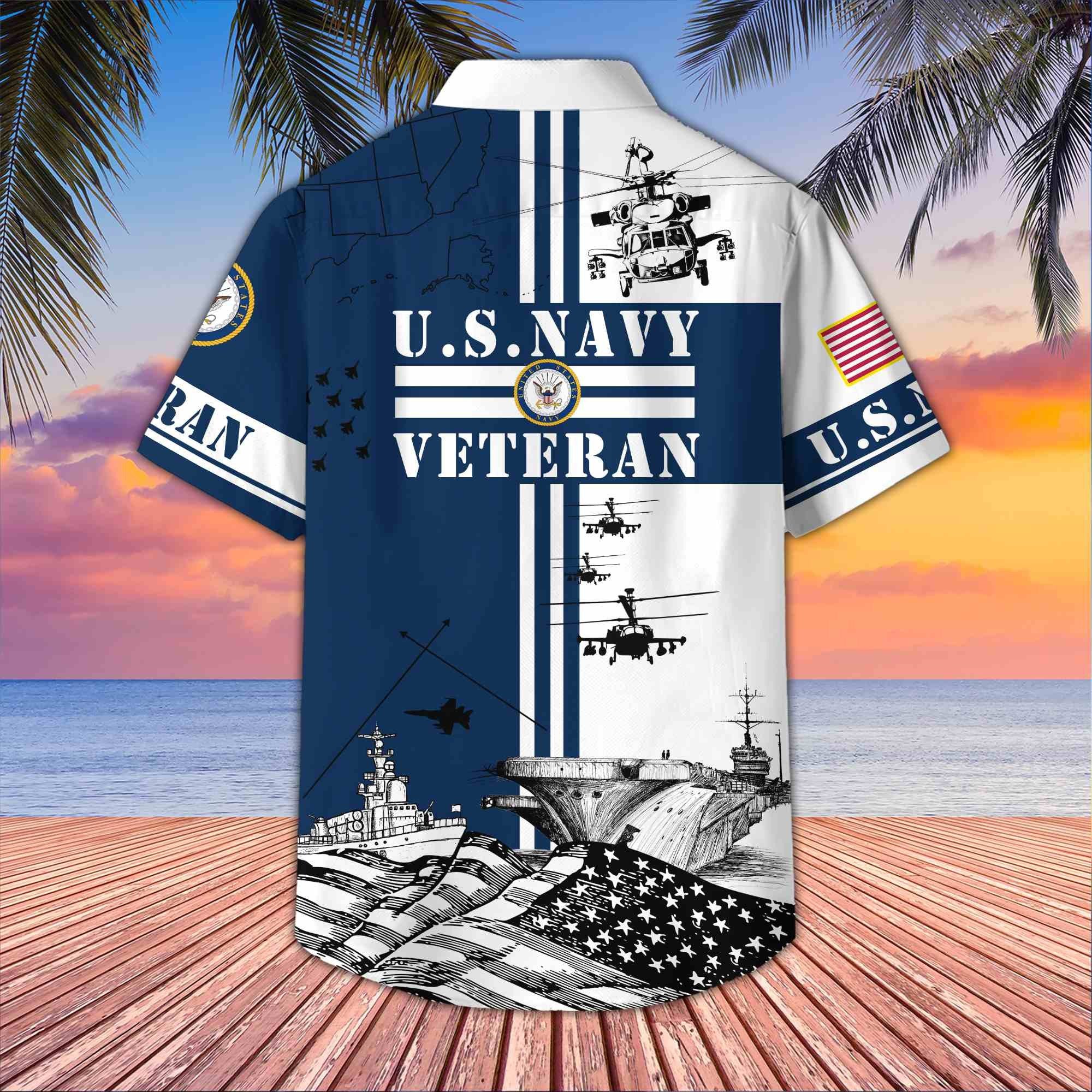 Premium US Veterans Hawaiian Shirt BPVC070501, Gifts For US Veterans, Gifts On Memorial Day, Father's Day, Armed Forces Day, Veterans Day.