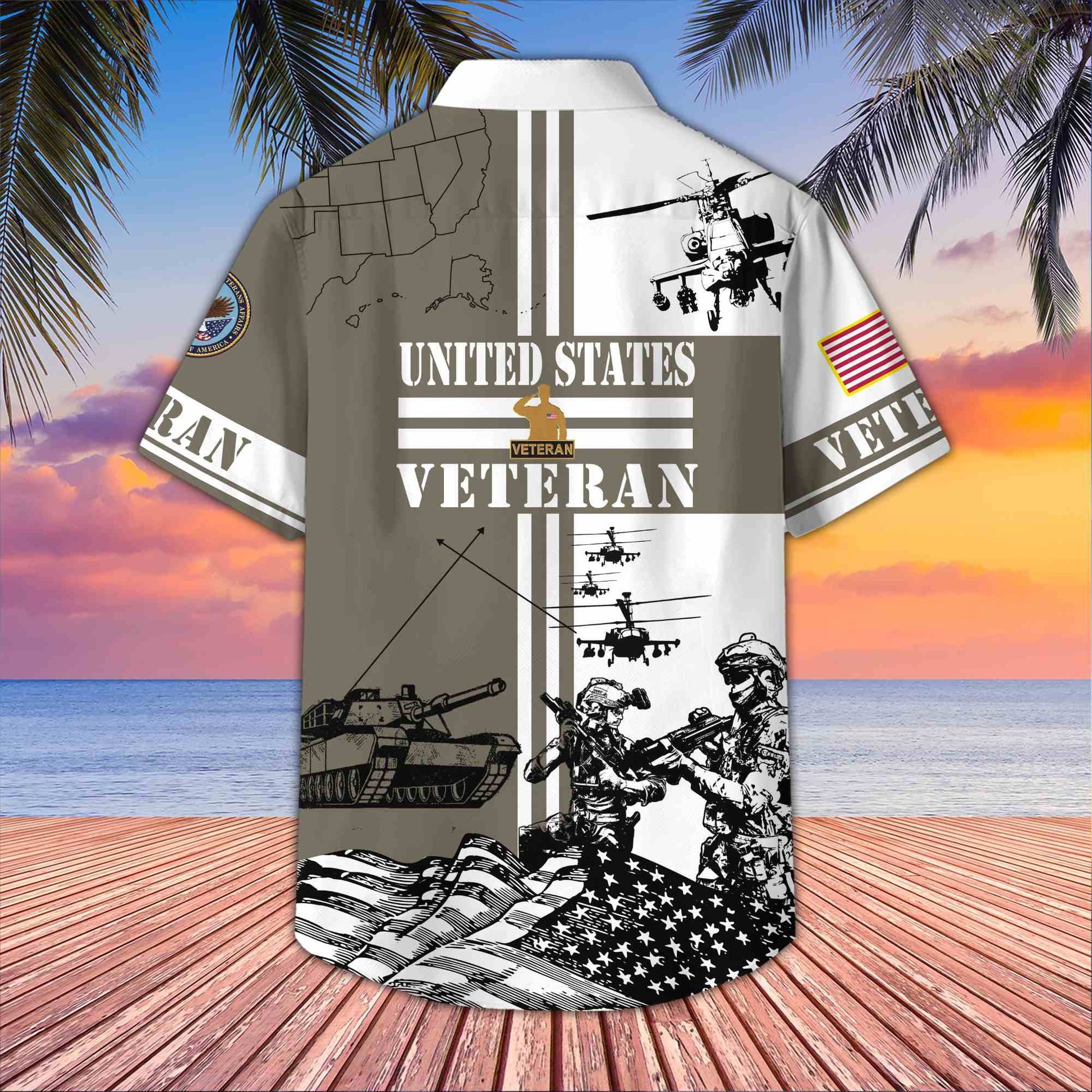 Premium US Veterans Hawaiian Shirt BPVC070501, Gifts For US Veterans, Gifts On Memorial Day, Father's Day, Armed Forces Day, Veterans Day.