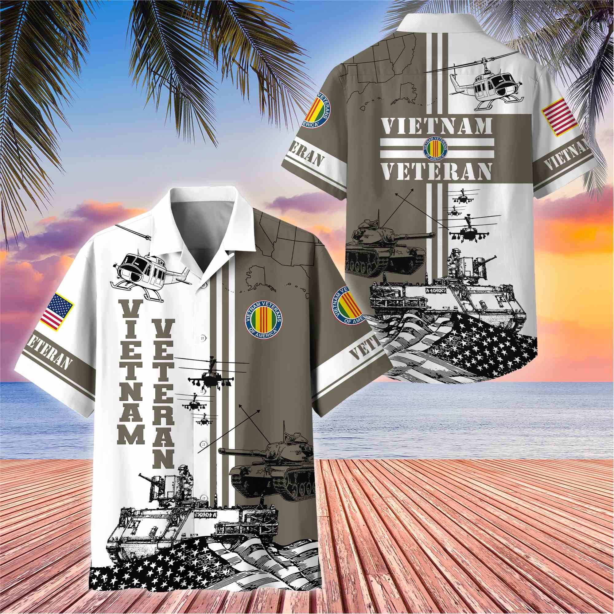 Premium US Veterans Hawaiian Shirt BPVC070501, Gifts For US Veterans, Gifts On Memorial Day, Father's Day, Armed Forces Day, Veterans Day.