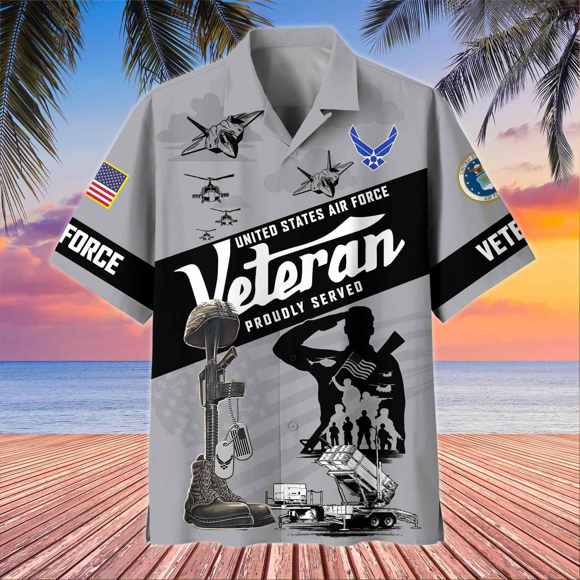 Premium US Veterans Hawaiian Shirt BPHN250412, Gifts For US Veterans, Gifts On Memorial Day, Father's Day, Armed Forces Day, Veterans Day.