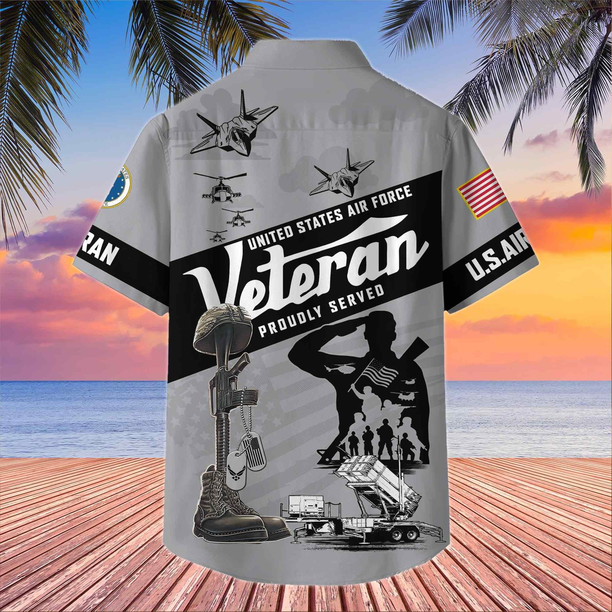 Premium US Veterans Hawaiian Shirt BPHN250412, Gifts For US Veterans, Gifts On Memorial Day, Father's Day, Armed Forces Day, Veterans Day.