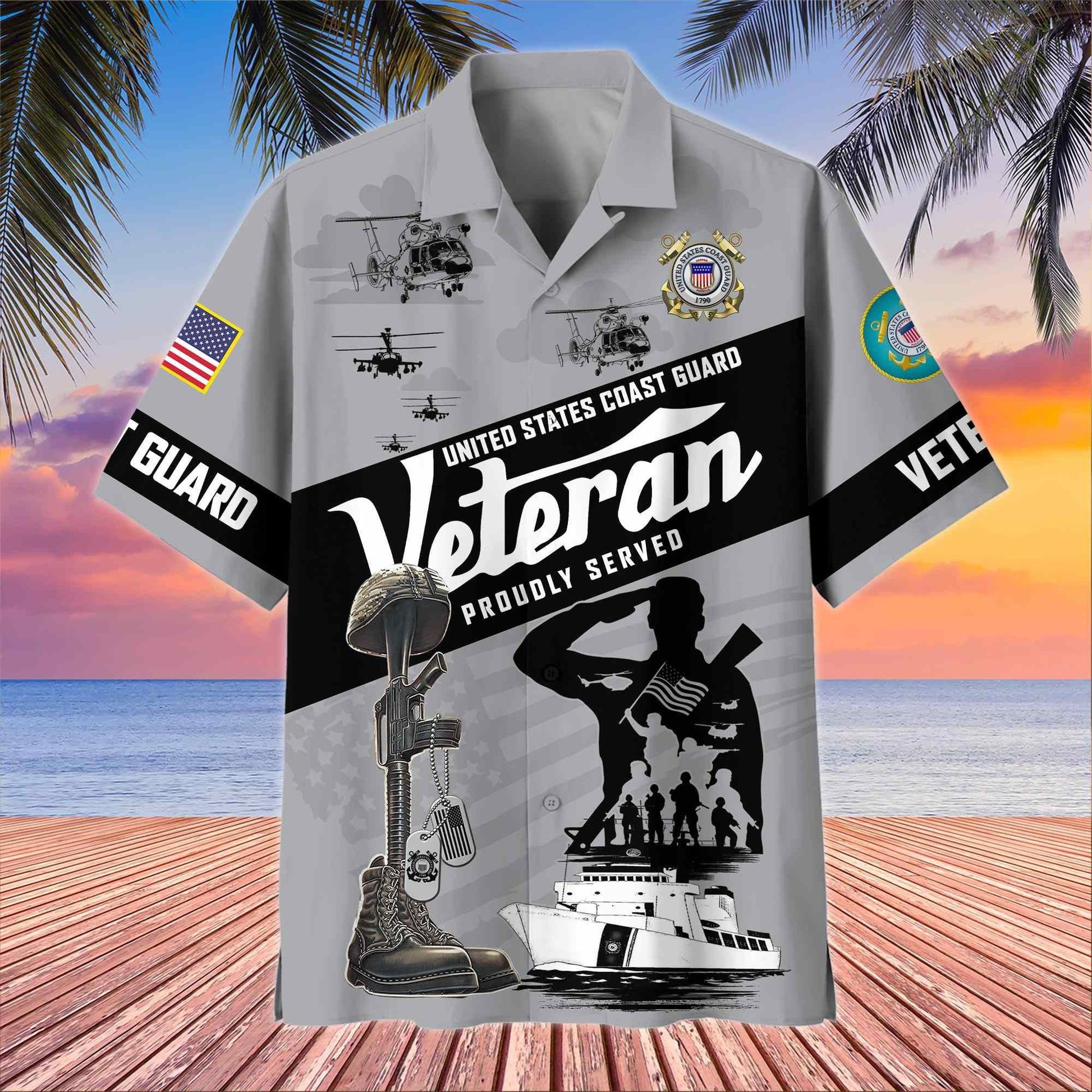 Premium US Veterans Hawaiian Shirt BPHN250412, Gifts For US Veterans, Gifts On Memorial Day, Father's Day, Armed Forces Day, Veterans Day.