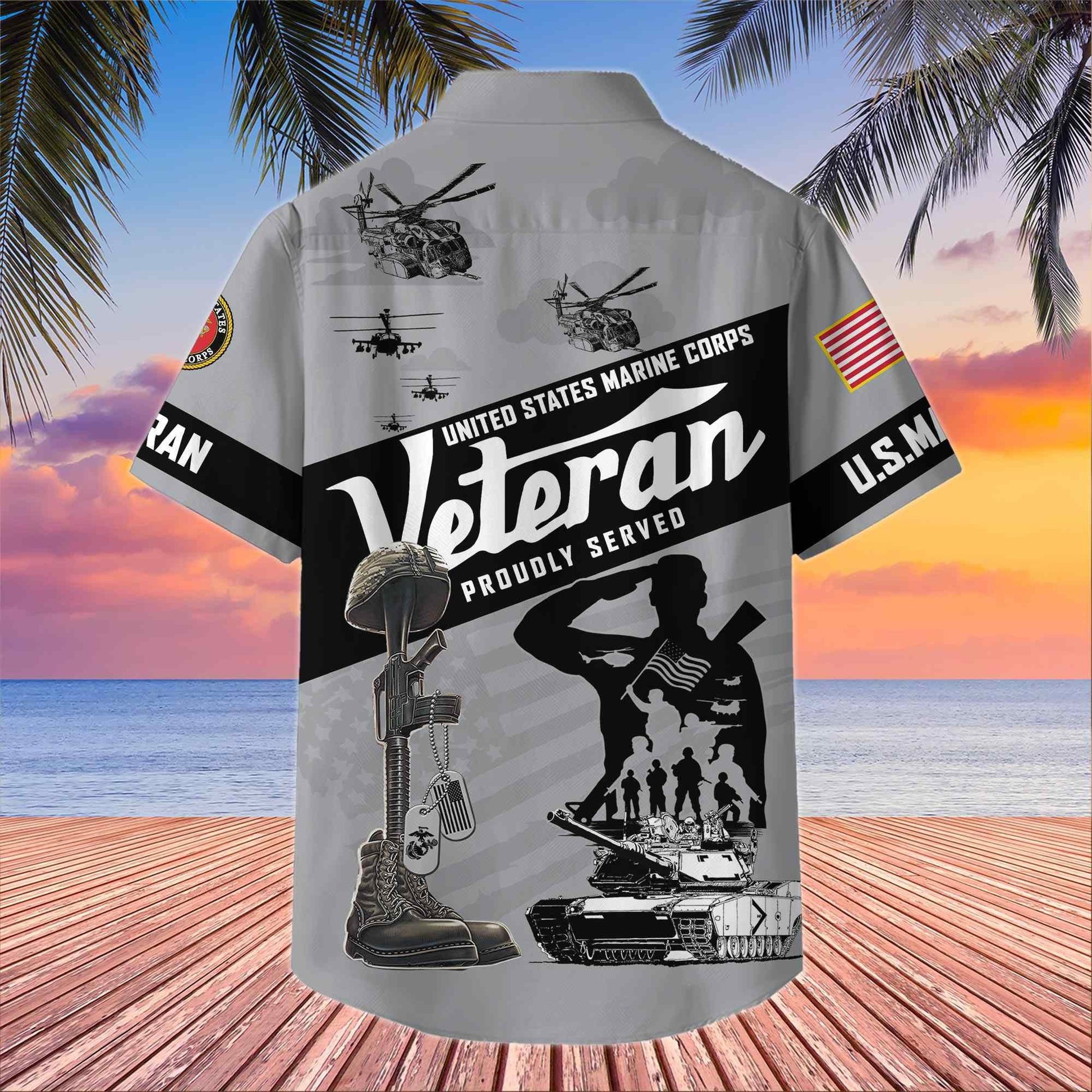 Premium US Veterans Hawaiian Shirt BPHN250412, Gifts For US Veterans, Gifts On Memorial Day, Father's Day, Armed Forces Day, Veterans Day.