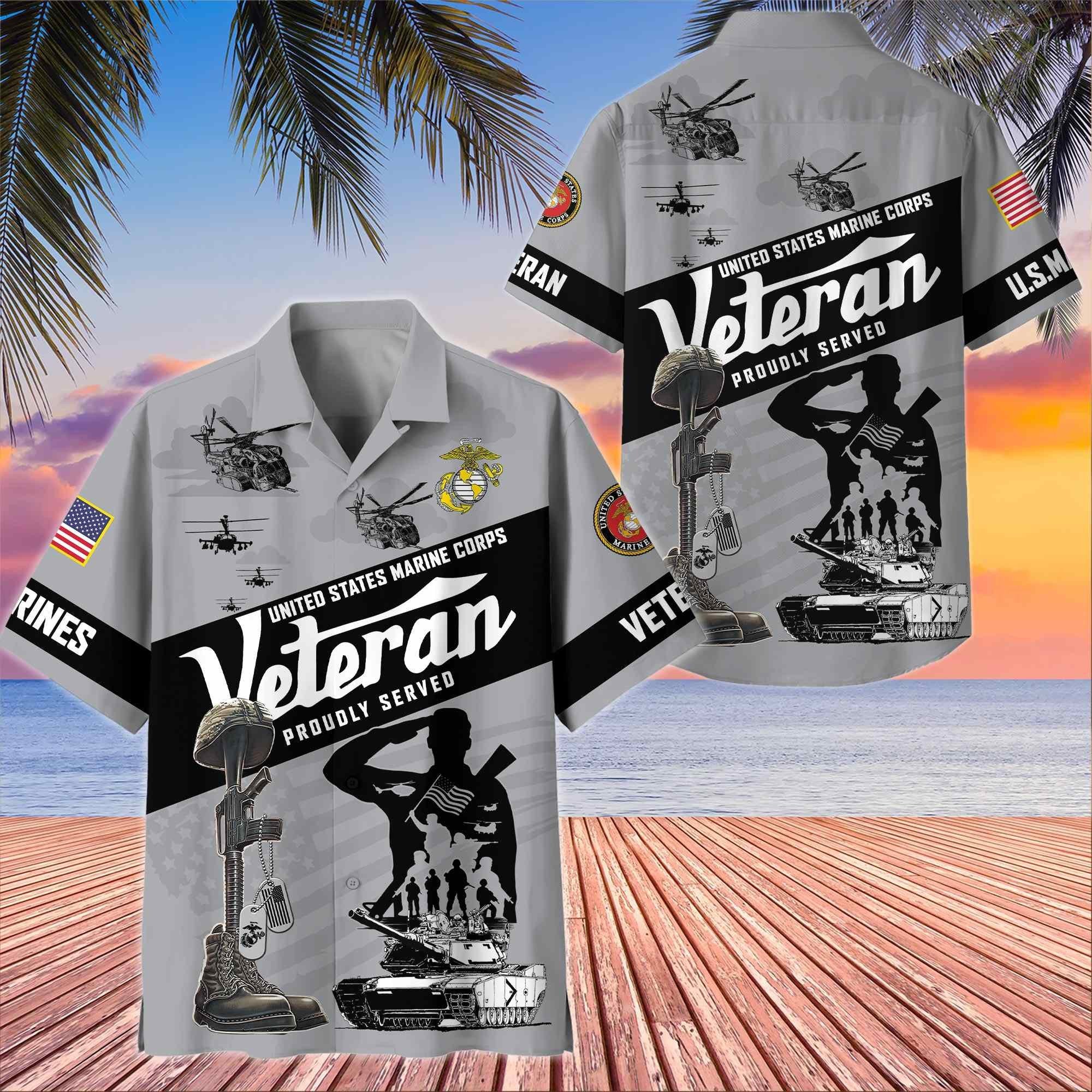 Premium US Veterans Hawaiian Shirt BPHN250412, Gifts For US Veterans, Gifts On Memorial Day, Father's Day, Armed Forces Day, Veterans Day.