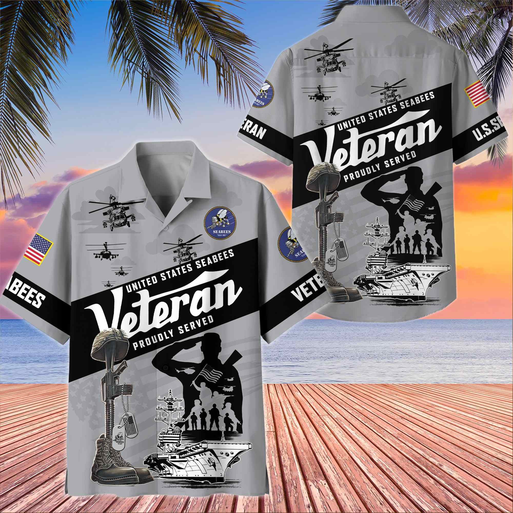 Premium US Veterans Hawaiian Shirt BPHN250412, Gifts For US Veterans, Gifts On Memorial Day, Father's Day, Armed Forces Day, Veterans Day.