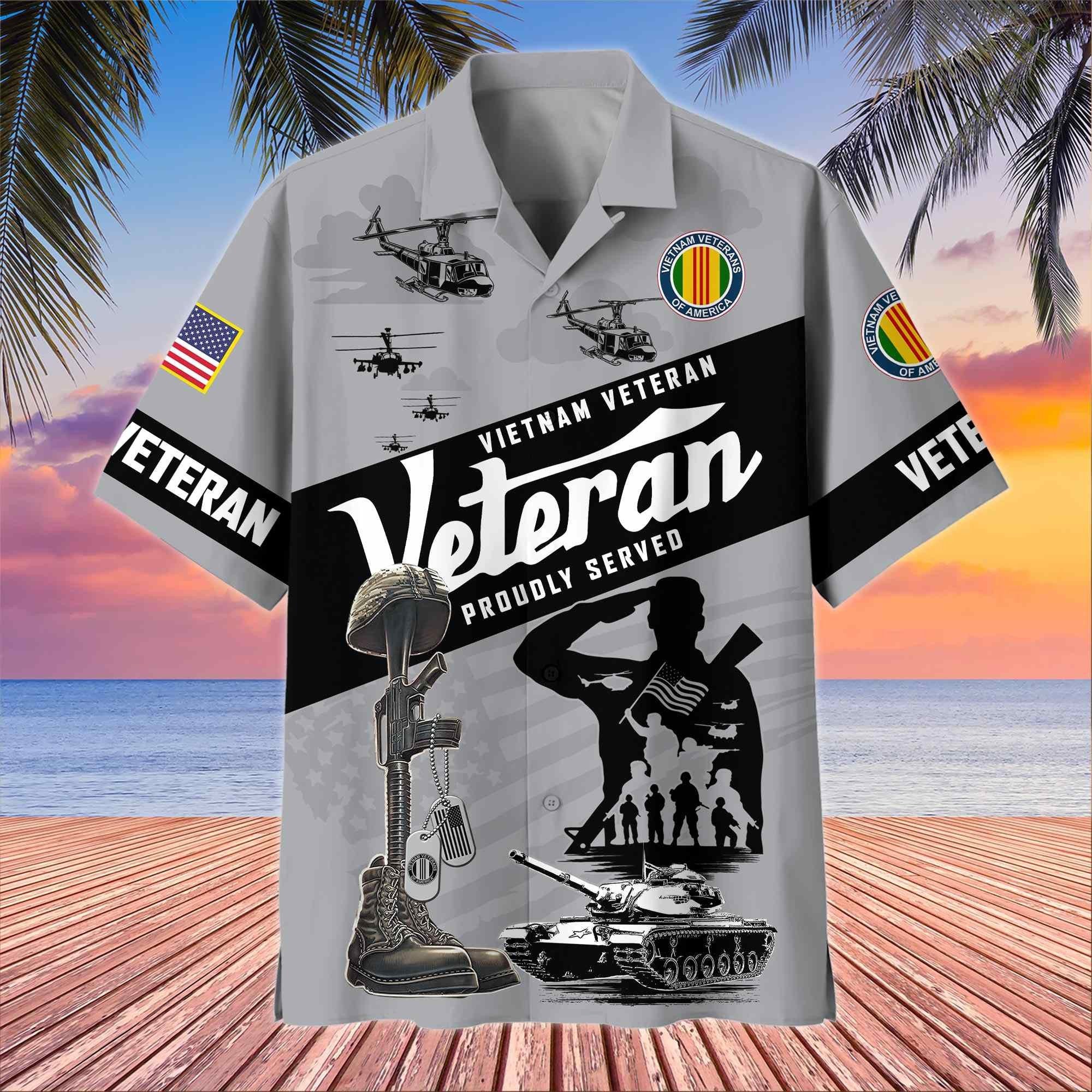 Premium US Veterans Hawaiian Shirt BPHN250412, Gifts For US Veterans, Gifts On Memorial Day, Father's Day, Armed Forces Day, Veterans Day.