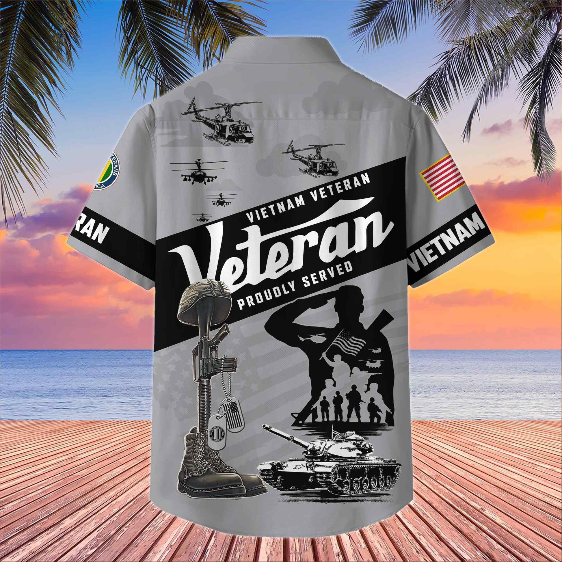 Premium US Veterans Hawaiian Shirt BPHN250412, Gifts For US Veterans, Gifts On Memorial Day, Father's Day, Armed Forces Day, Veterans Day.