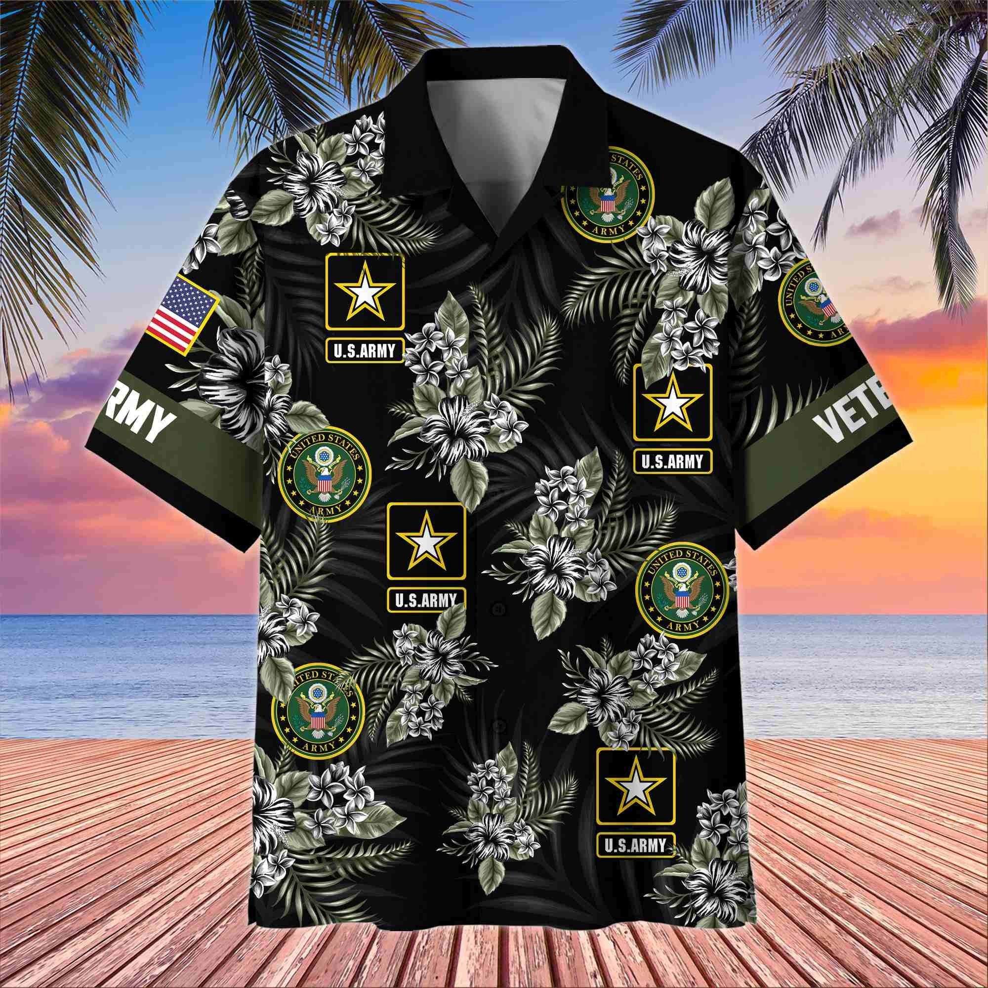 Premium US Veterans Hawaiian Shirt BPHN250411, Gifts For US Veterans, Gifts On Memorial Day, Father's Day, Armed Forces Day, Veterans Day.