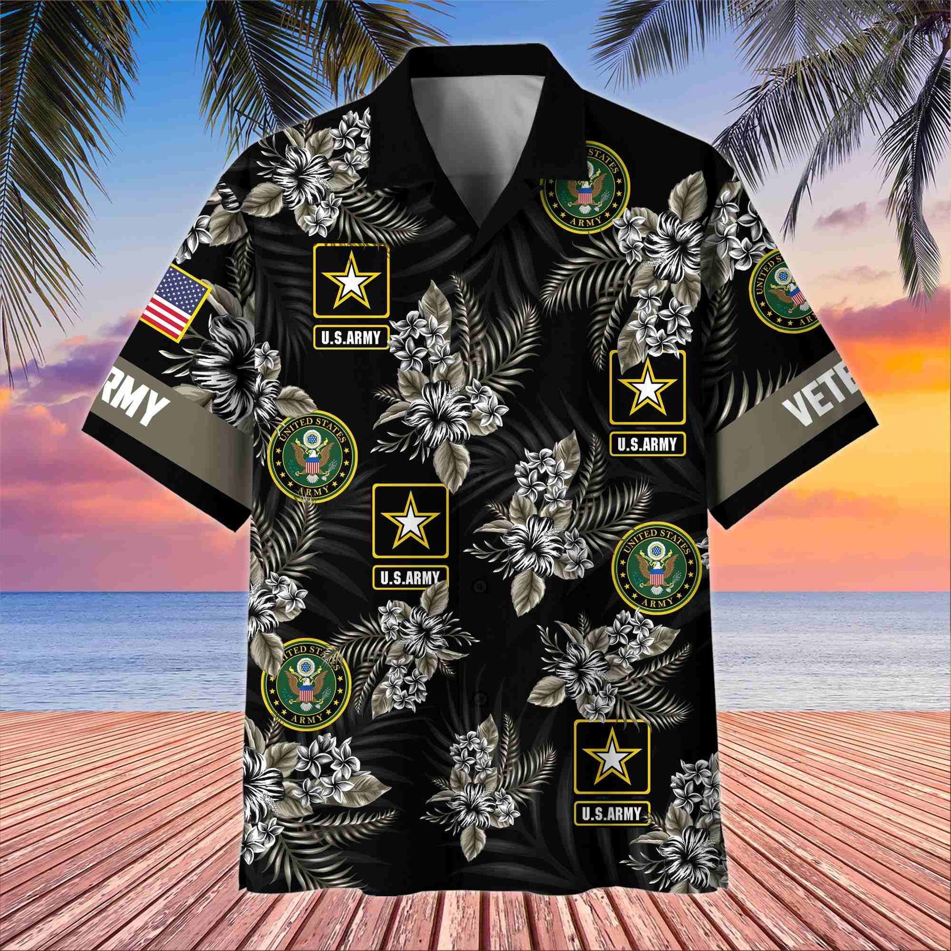 Premium US Veterans Hawaiian Shirt BPHN250411, Gifts For US Veterans, Gifts On Memorial Day, Father's Day, Armed Forces Day, Veterans Day.