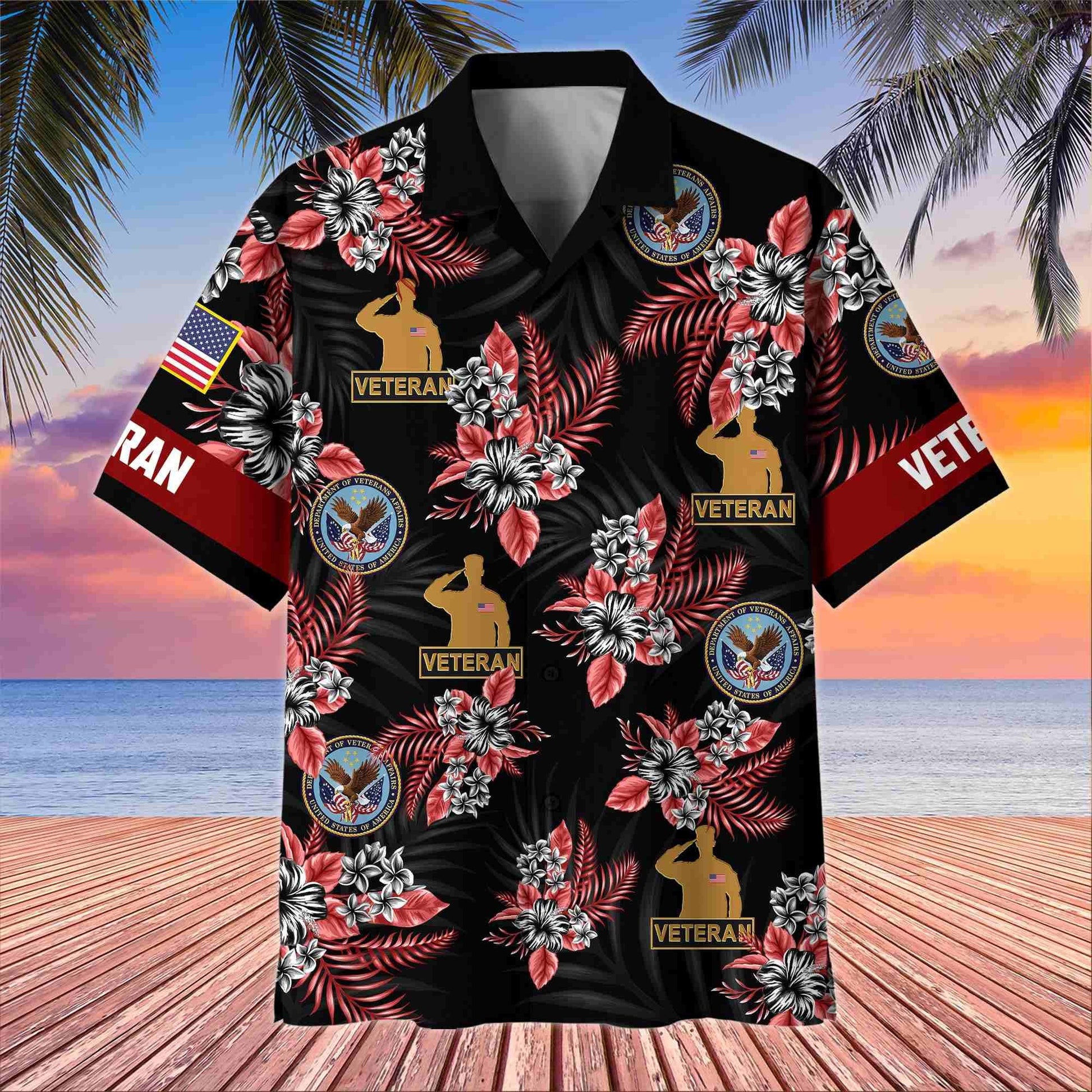 Premium US Veterans Hawaiian Shirt BPHN250411, Gifts For US Veterans, Gifts On Memorial Day, Father's Day, Armed Forces Day, Veterans Day.
