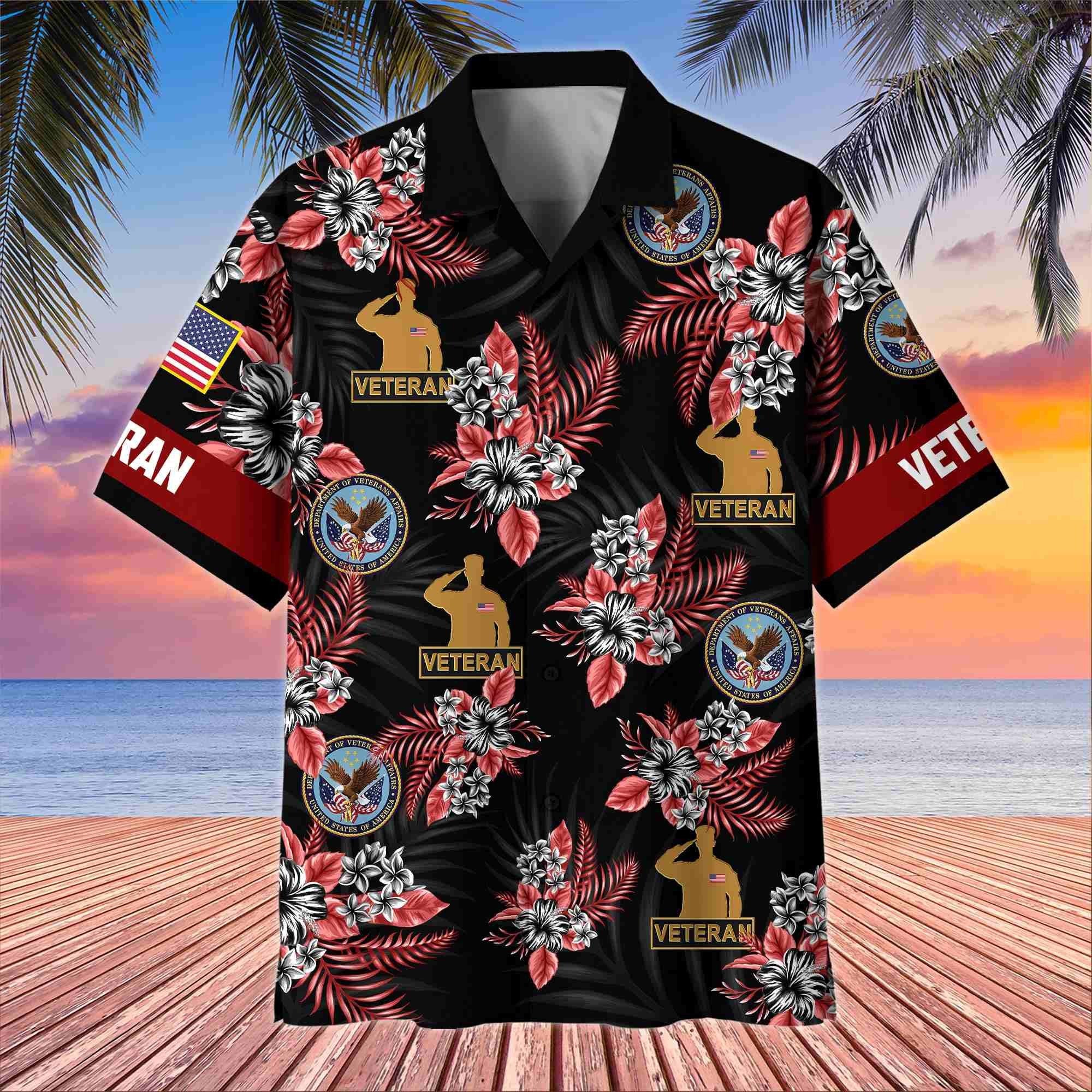 Premium US Veterans Hawaiian Shirt BPHN250411, Gifts For US Veterans, Gifts On Memorial Day, Father's Day, Armed Forces Day, Veterans Day.