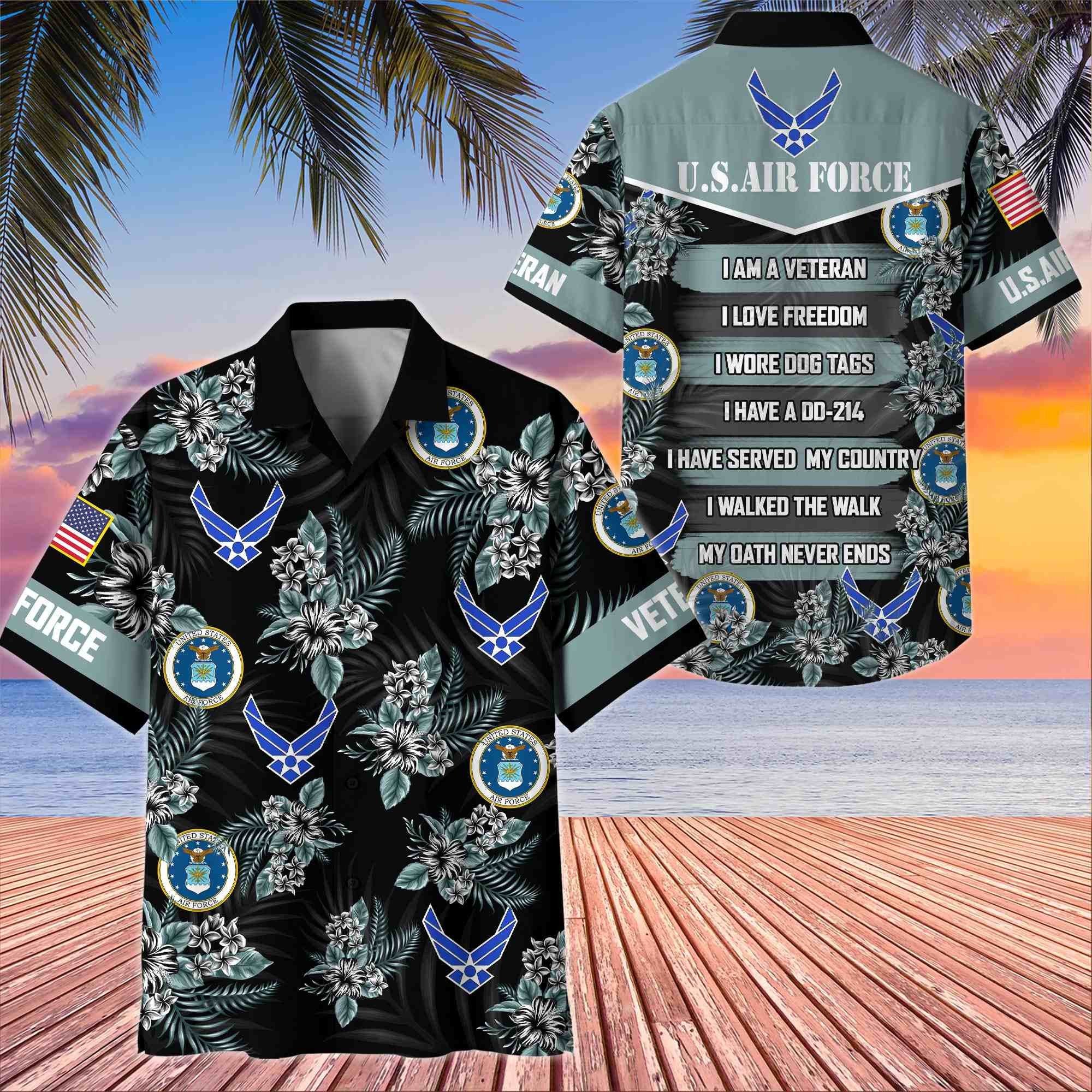 Premium US Veterans Hawaiian Shirt BPHN250411, Gifts For US Veterans, Gifts On Memorial Day, Father's Day, Armed Forces Day, Veterans Day.