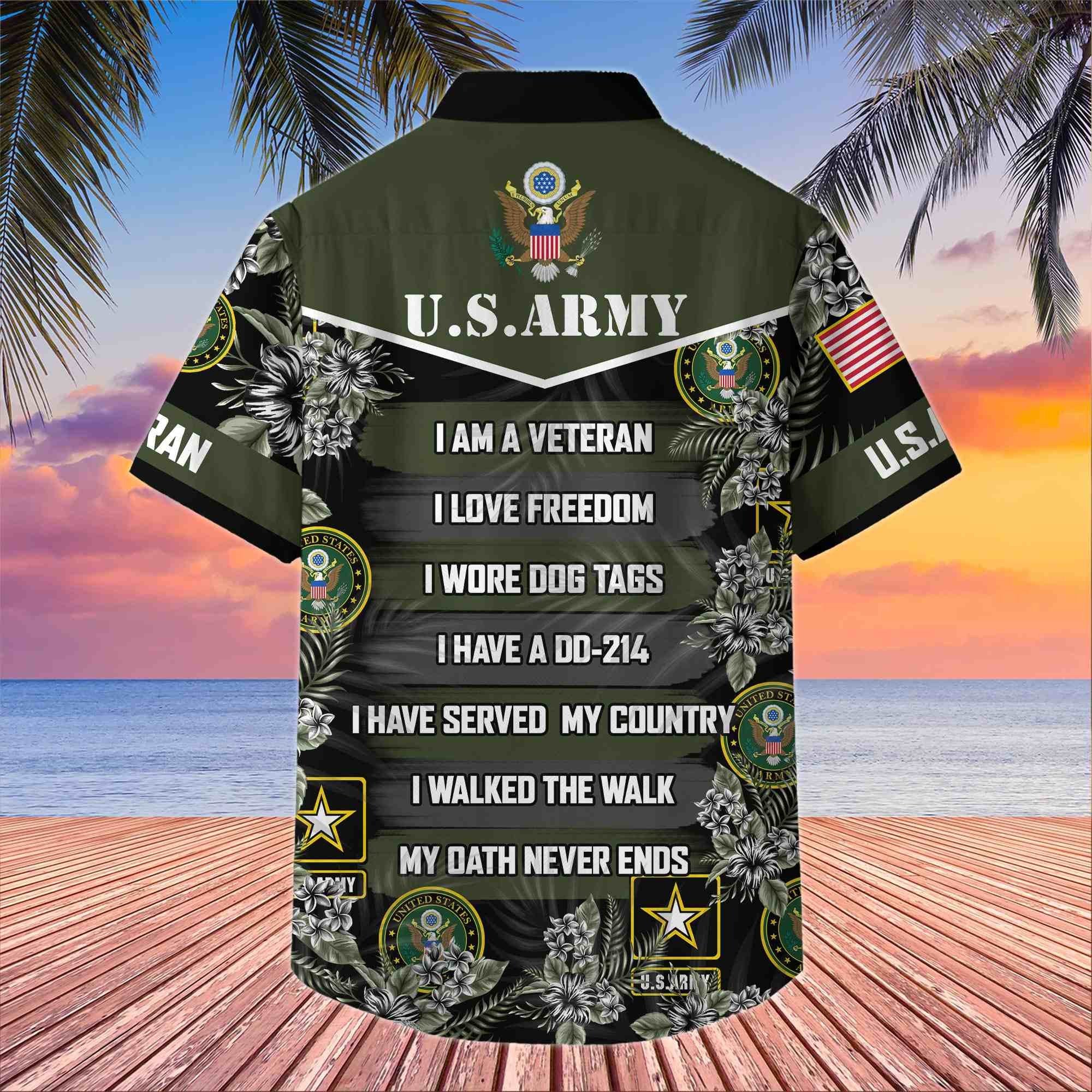 Premium US Veterans Hawaiian Shirt BPHN250411, Gifts For US Veterans, Gifts On Memorial Day, Father's Day, Armed Forces Day, Veterans Day.
