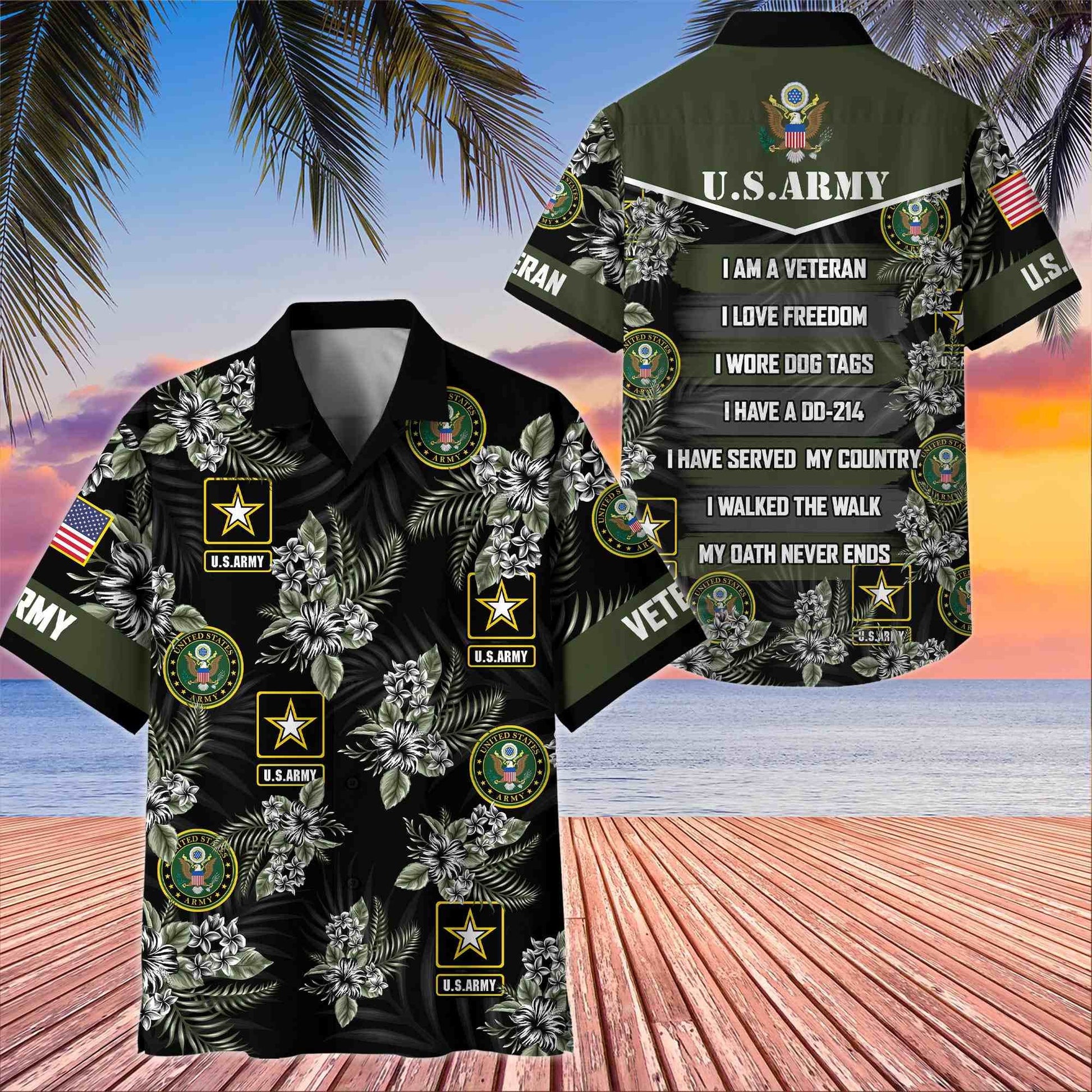 Premium US Veterans Hawaiian Shirt BPHN250411, Gifts For US Veterans, Gifts On Memorial Day, Father's Day, Armed Forces Day, Veterans Day.