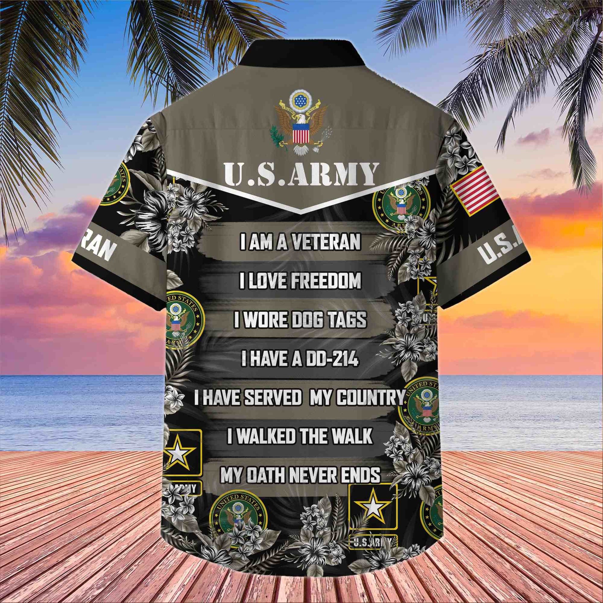 Premium US Veterans Hawaiian Shirt BPHN250411, Gifts For US Veterans, Gifts On Memorial Day, Father's Day, Armed Forces Day, Veterans Day.