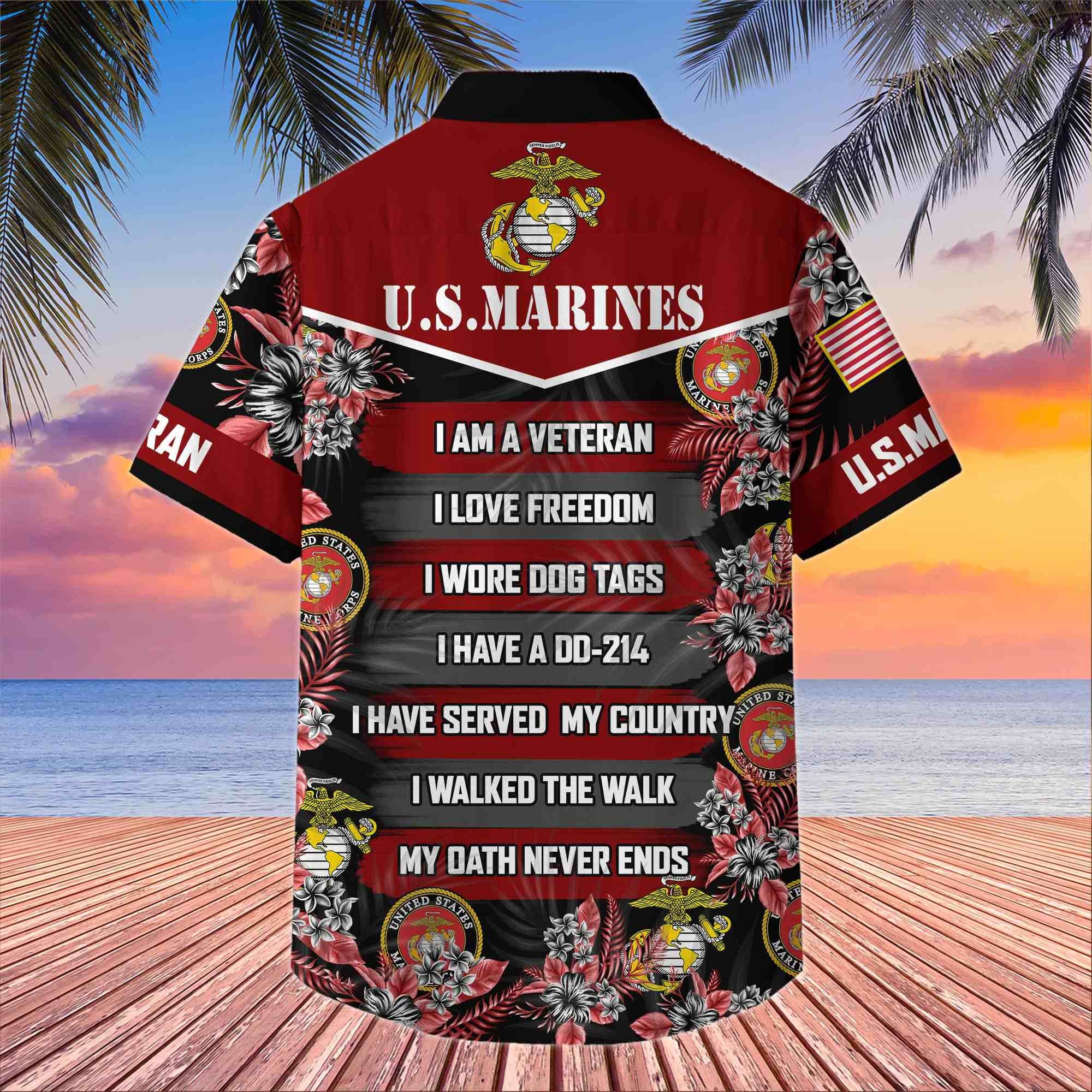 Premium US Veterans Hawaiian Shirt BPHN250411, Gifts For US Veterans, Gifts On Memorial Day, Father's Day, Armed Forces Day, Veterans Day.