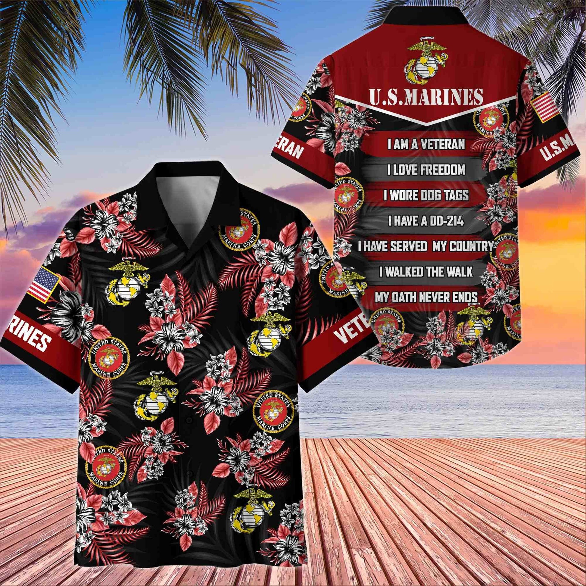 Premium US Veterans Hawaiian Shirt BPHN250411, Gifts For US Veterans, Gifts On Memorial Day, Father's Day, Armed Forces Day, Veterans Day.