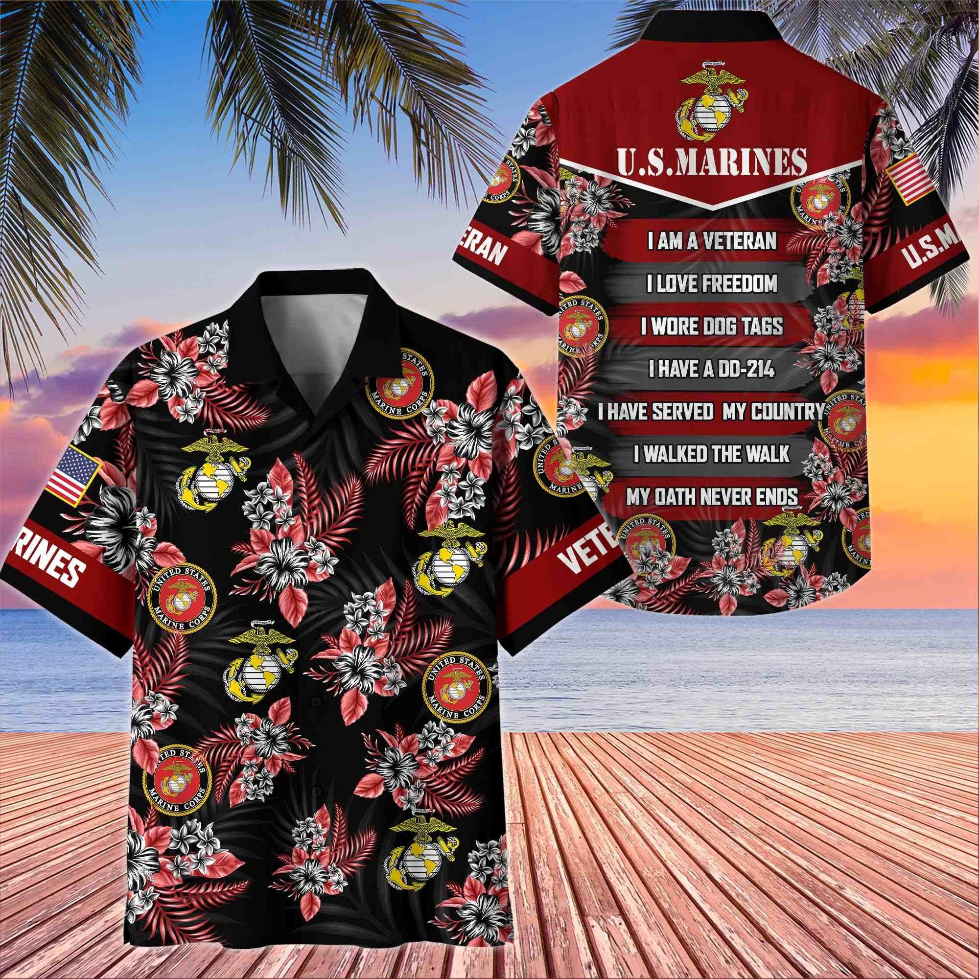 Premium US Veterans Hawaiian Shirt BPHN250411, Gifts For US Veterans, Gifts On Memorial Day, Father's Day, Armed Forces Day, Veterans Day.