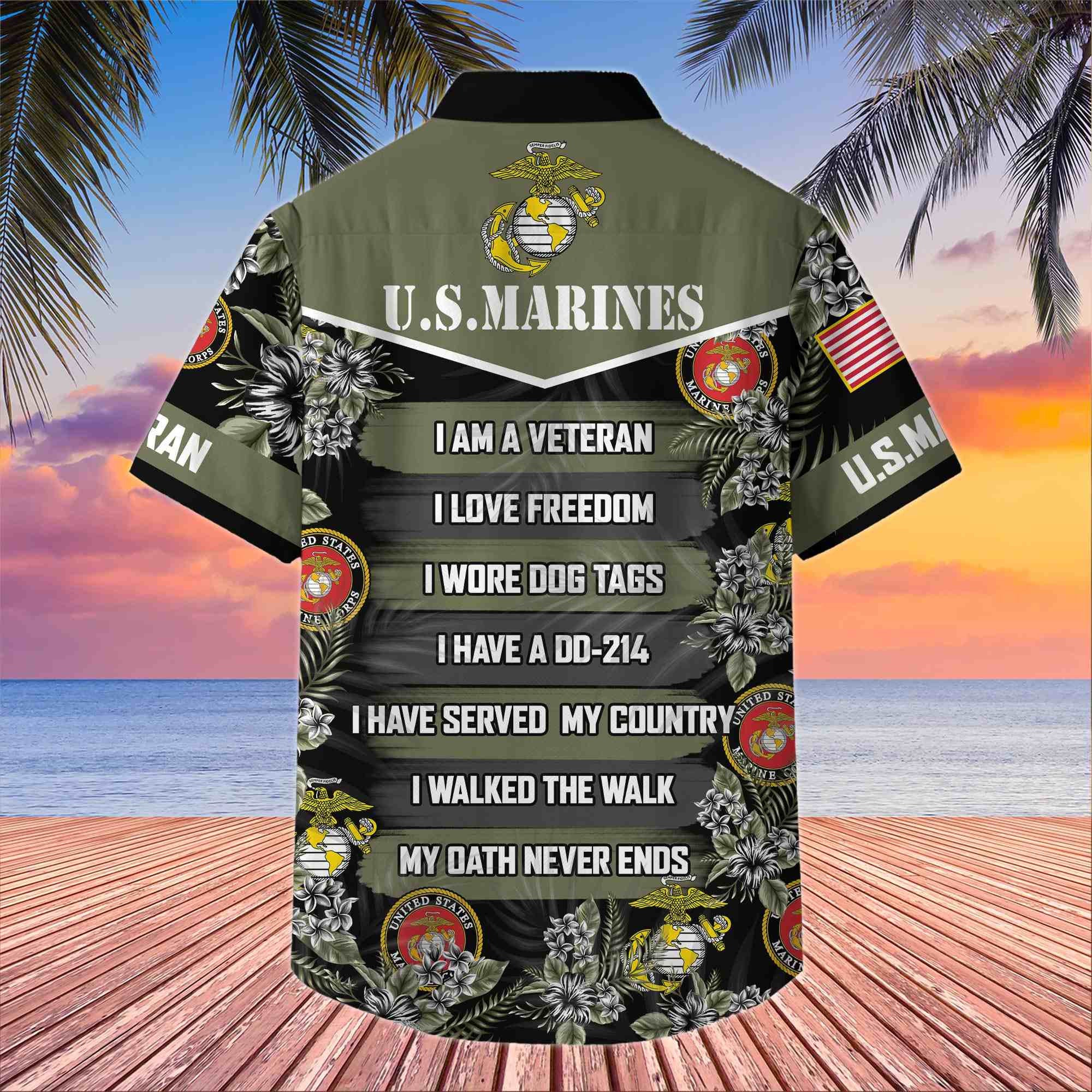 Premium US Veterans Hawaiian Shirt BPHN250411, Gifts For US Veterans, Gifts On Memorial Day, Father's Day, Armed Forces Day, Veterans Day.