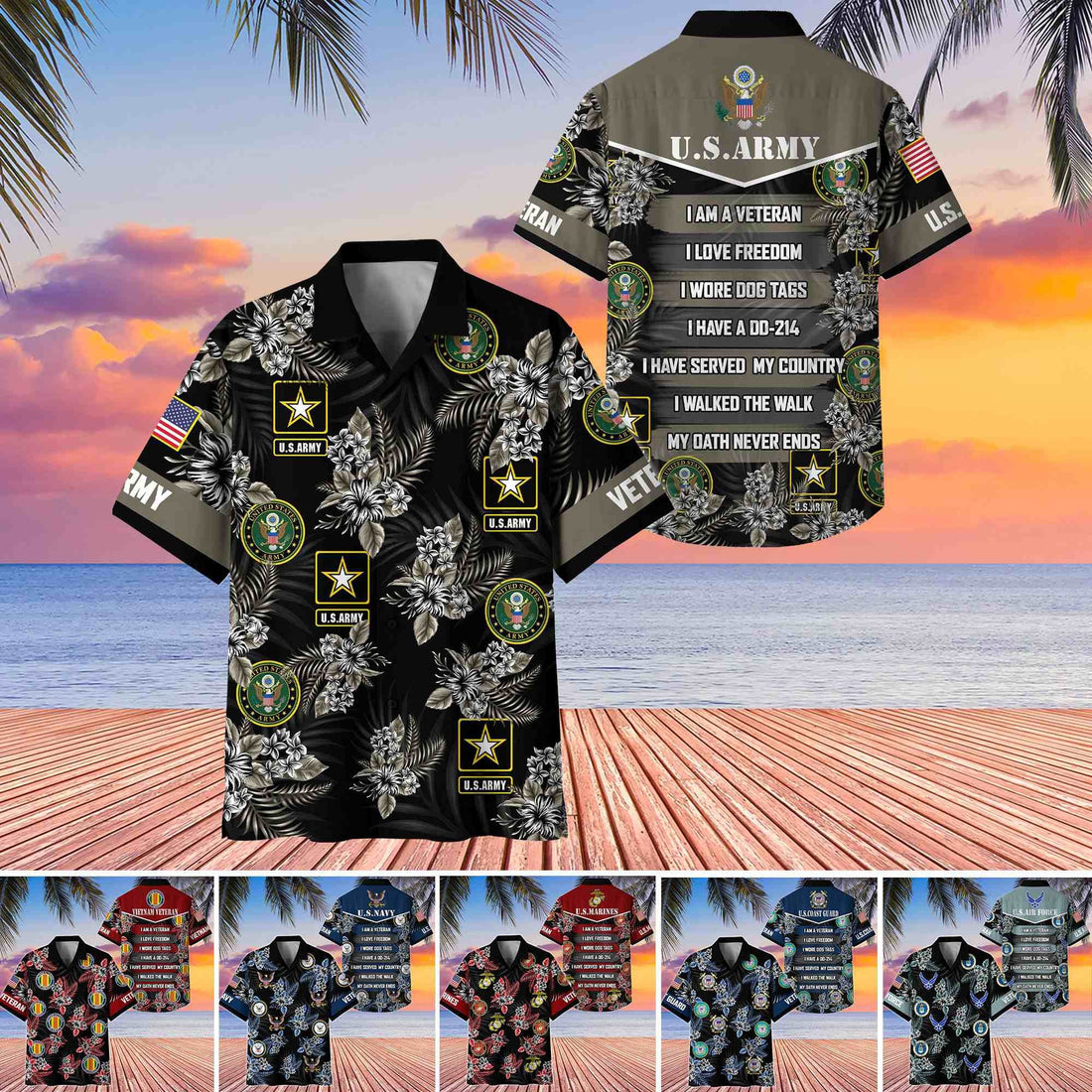 Premium US Veterans Hawaiian Shirt BPHN250411, Gifts For US Veterans, Gifts On Memorial Day, Father's Day, Armed Forces Day, Veterans Day.