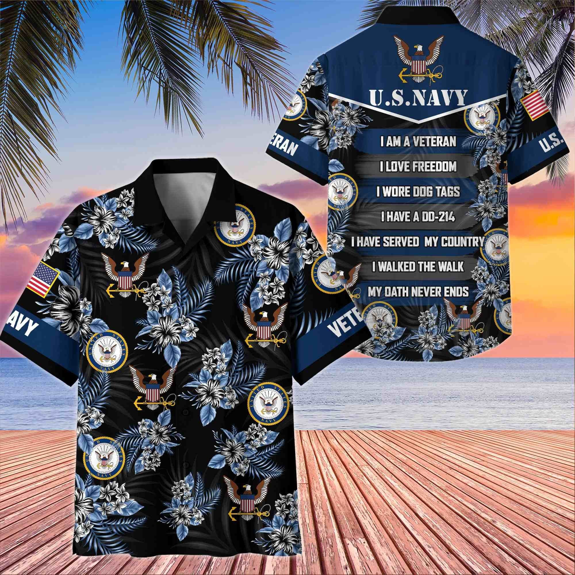 Premium US Veterans Hawaiian Shirt BPHN250411, Gifts For US Veterans, Gifts On Memorial Day, Father's Day, Armed Forces Day, Veterans Day.