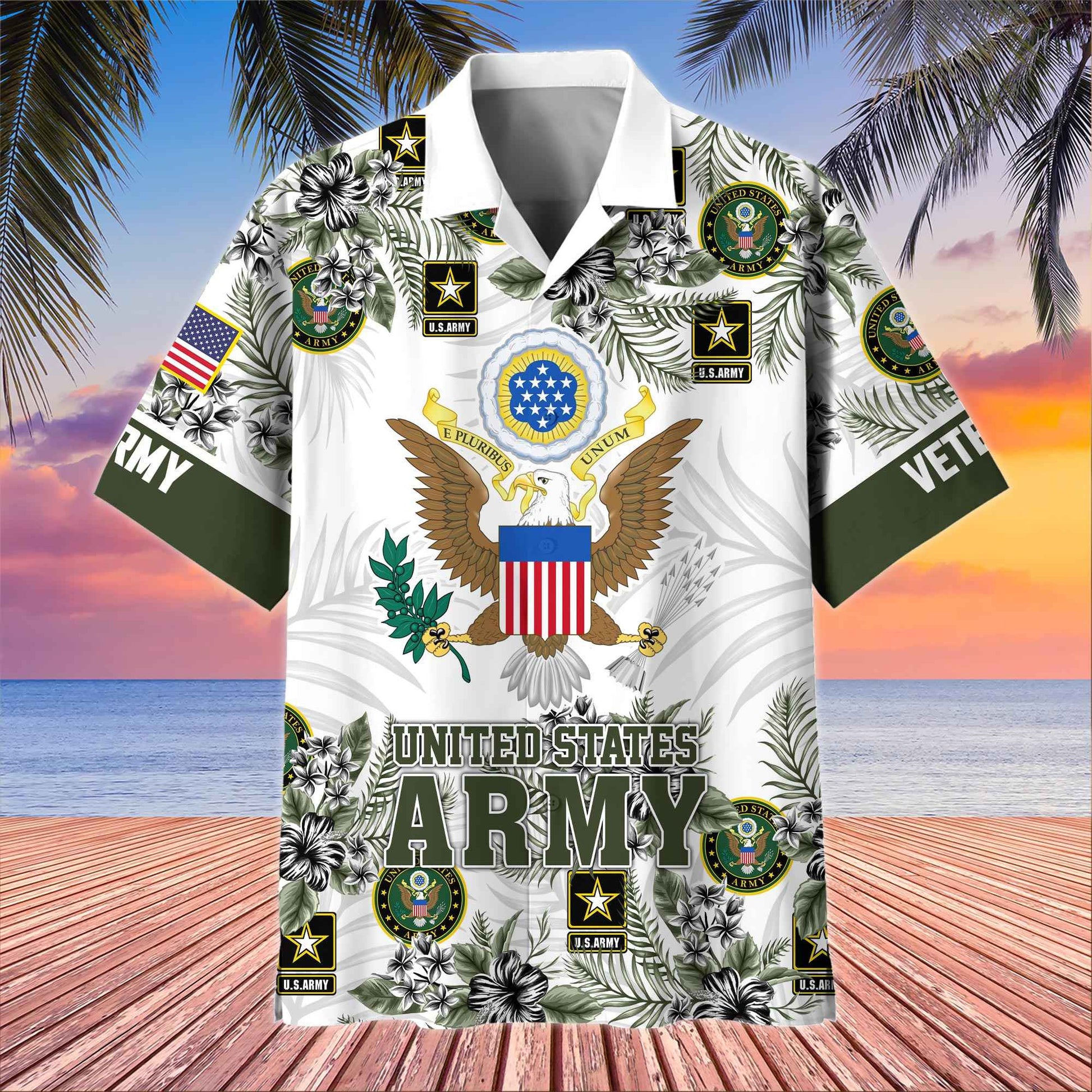 Premium US Veterans Hawaiian Shirt BPHN080511, Gifts For US Veterans, Gifts On Memorial Day, Father's Day, Armed Forces Day, Veterans Day.