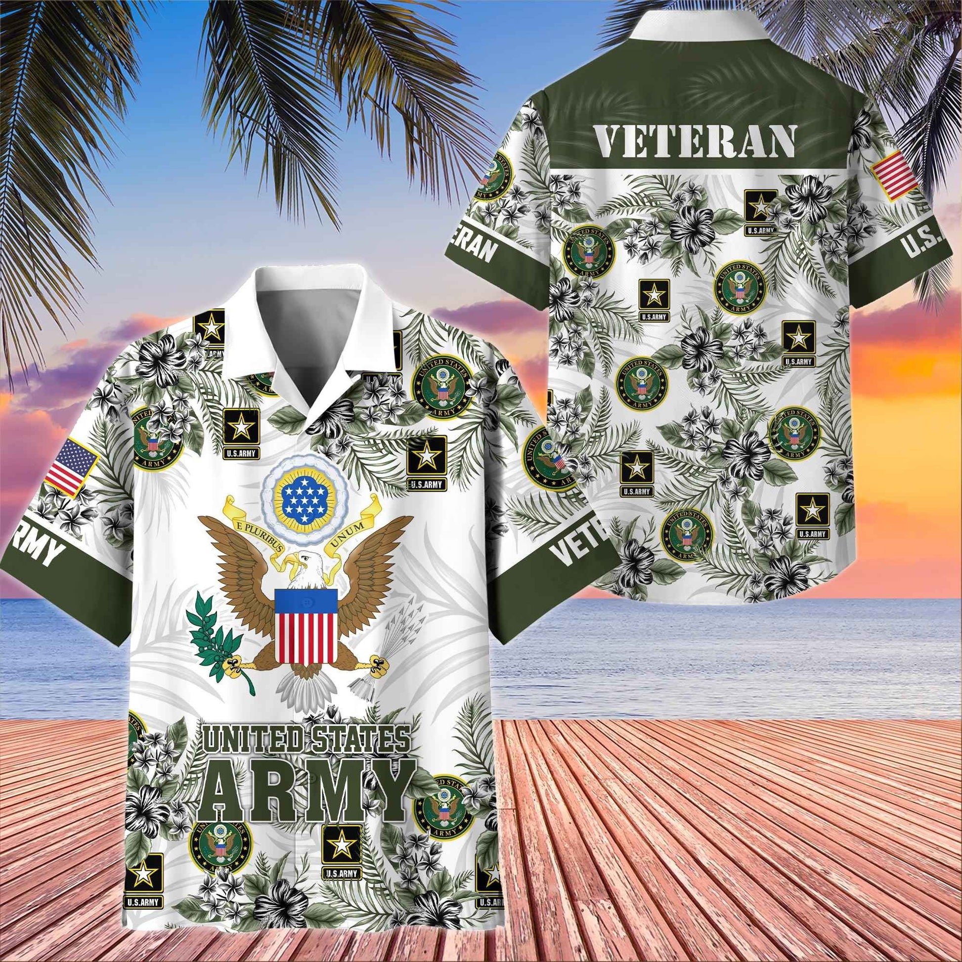 Premium US Veterans Hawaiian Shirt BPHN080511, Gifts For US Veterans, Gifts On Memorial Day, Father's Day, Armed Forces Day, Veterans Day.