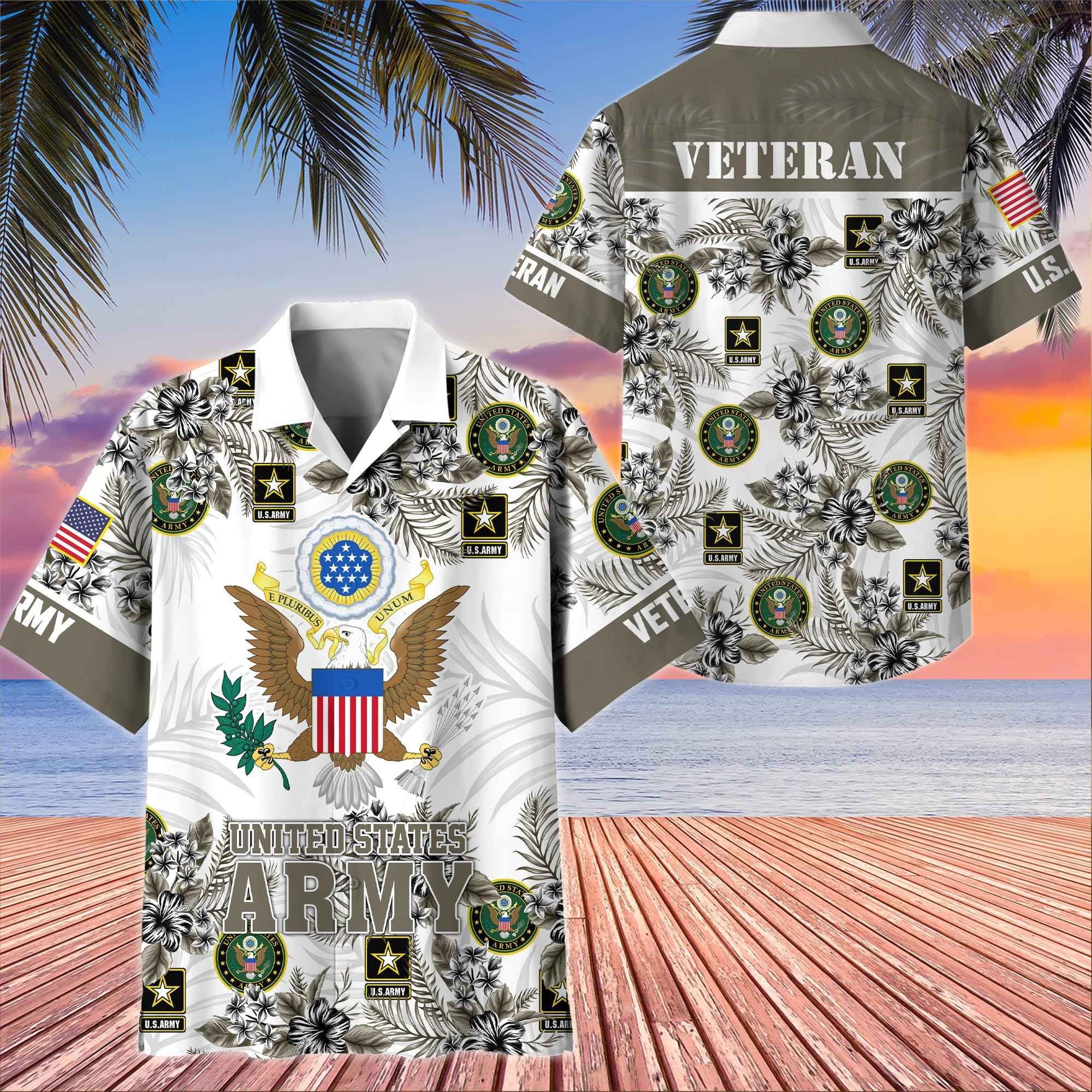 Premium US Veterans Hawaiian Shirt BPHN080511, Gifts For US Veterans, Gifts On Memorial Day, Father's Day, Armed Forces Day, Veterans Day.