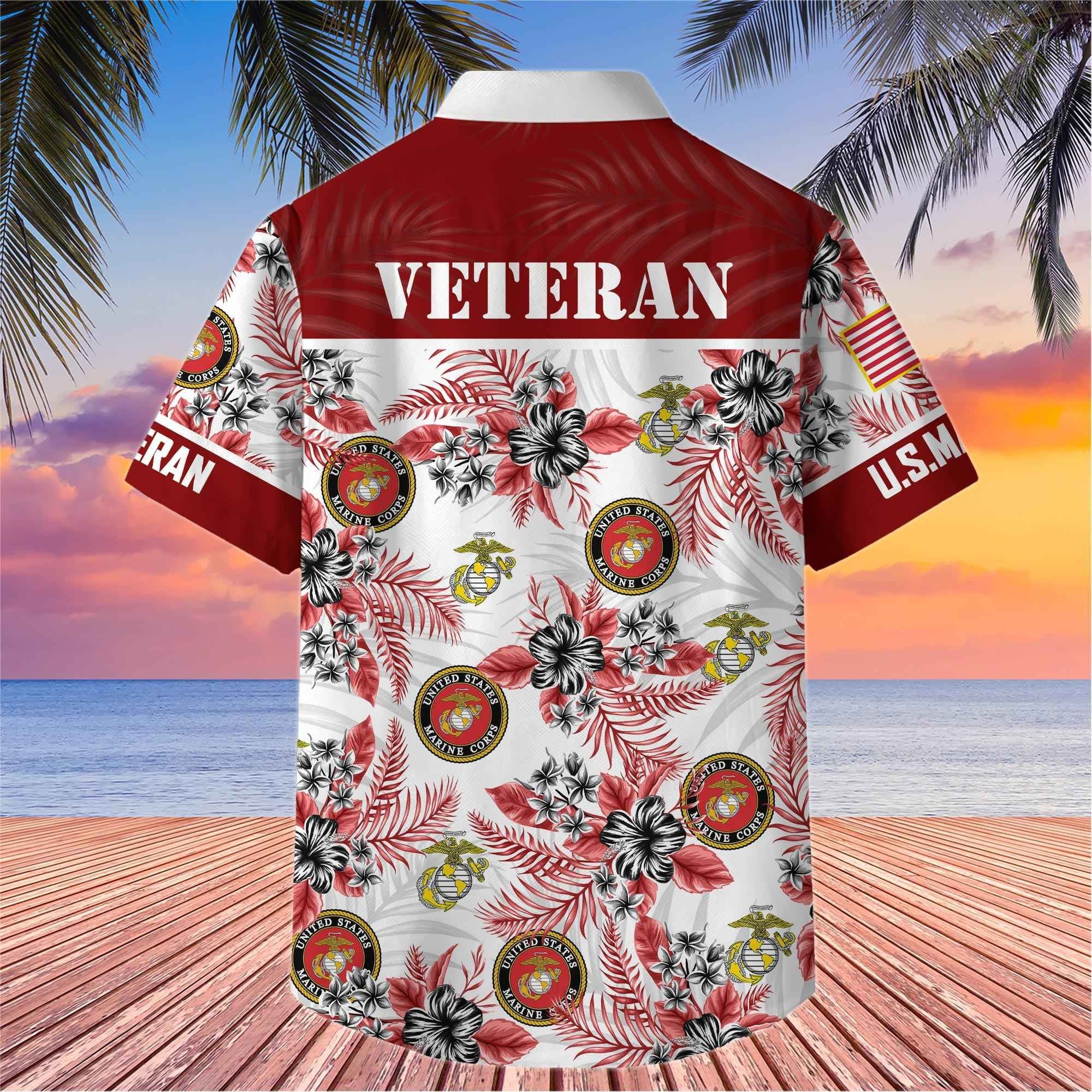 Premium US Veterans Hawaiian Shirt BPHN080511, Gifts For US Veterans, Gifts On Memorial Day, Father's Day, Armed Forces Day, Veterans Day.