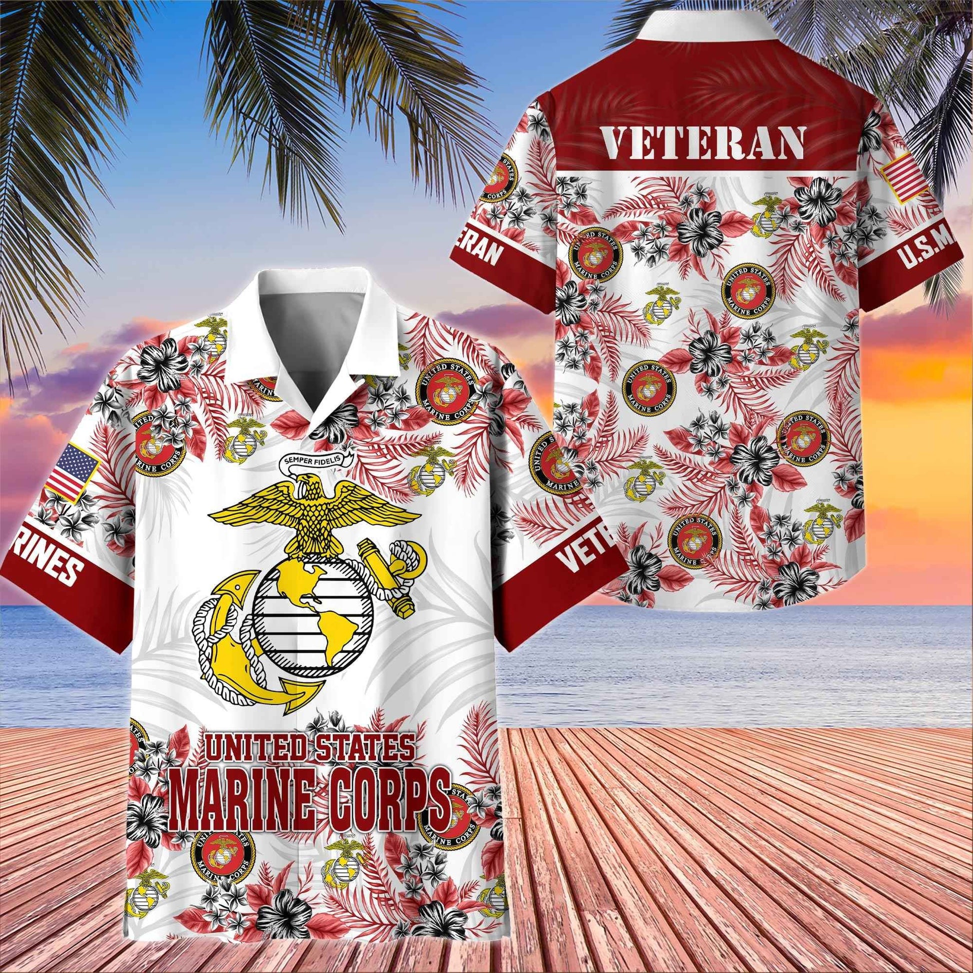 Premium US Veterans Hawaiian Shirt BPHN080511, Gifts For US Veterans, Gifts On Memorial Day, Father's Day, Armed Forces Day, Veterans Day.
