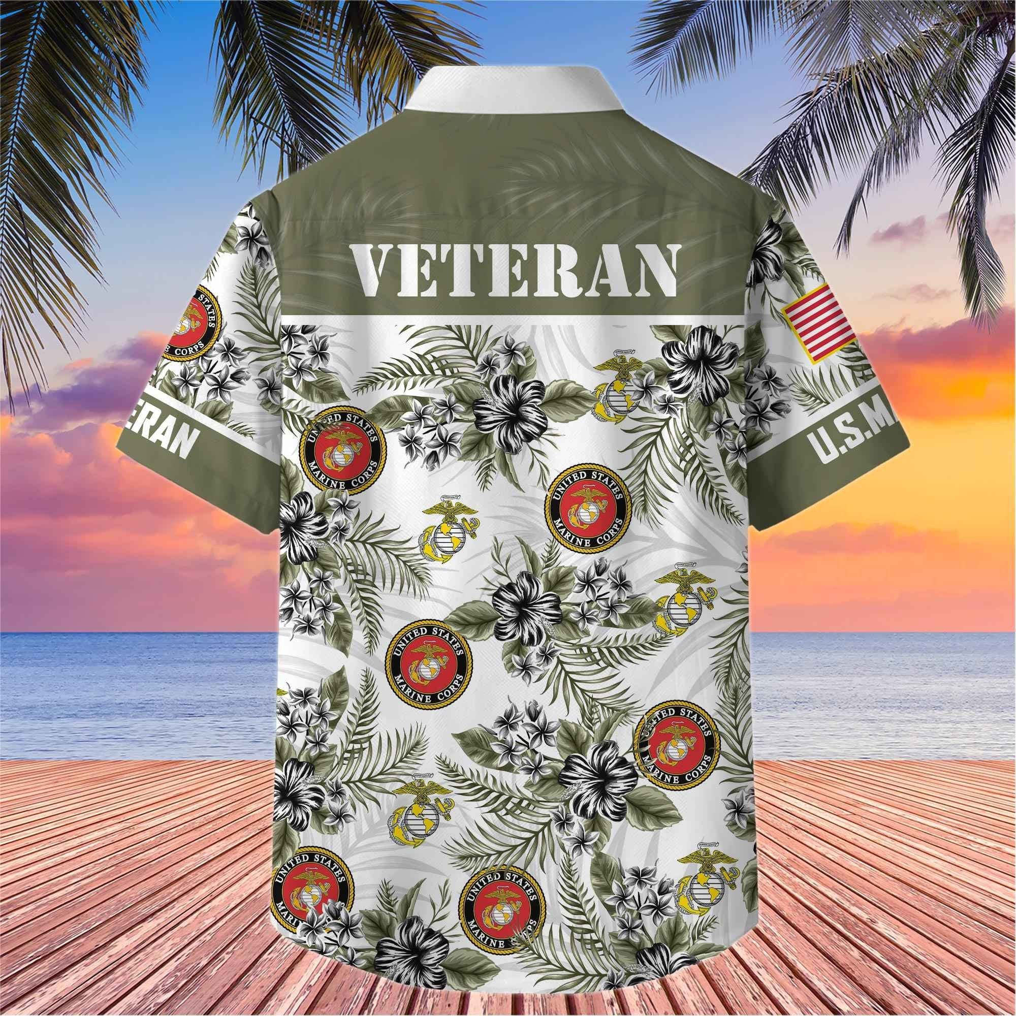 Premium US Veterans Hawaiian Shirt BPHN080511, Gifts For US Veterans, Gifts On Memorial Day, Father's Day, Armed Forces Day, Veterans Day.