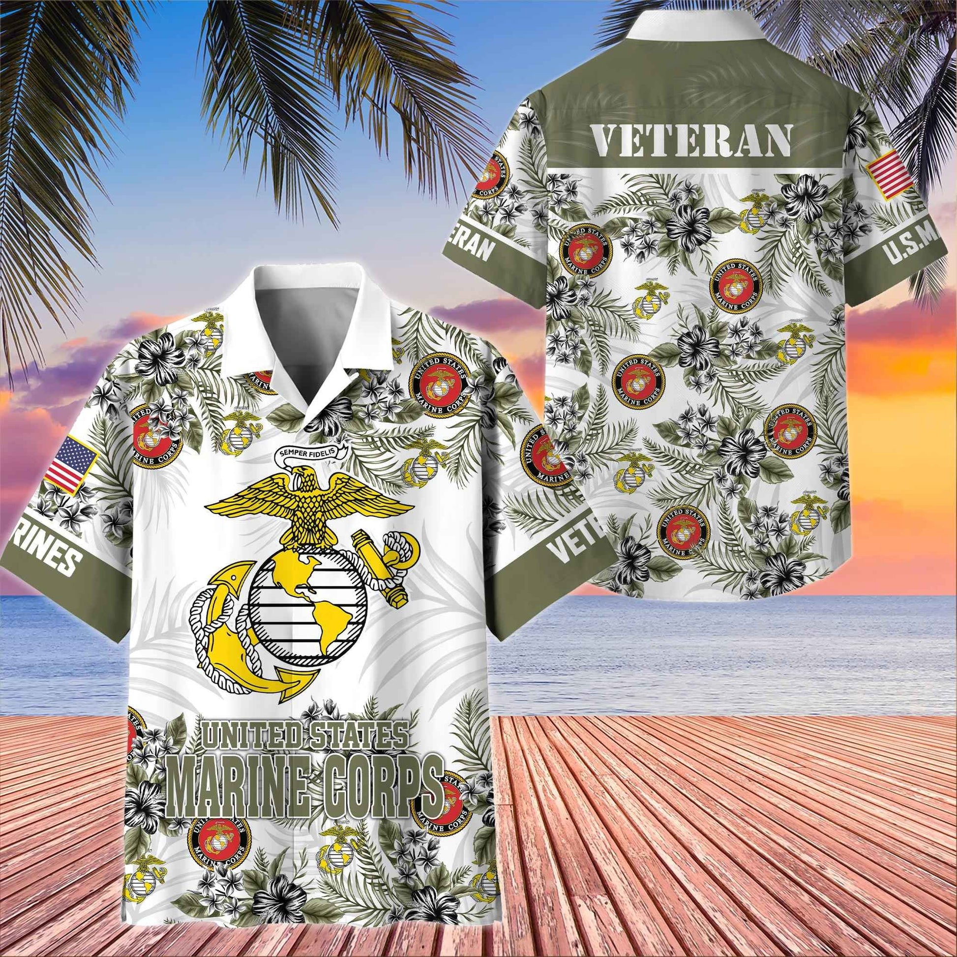 Premium US Veterans Hawaiian Shirt BPHN080511, Gifts For US Veterans, Gifts On Memorial Day, Father's Day, Armed Forces Day, Veterans Day.