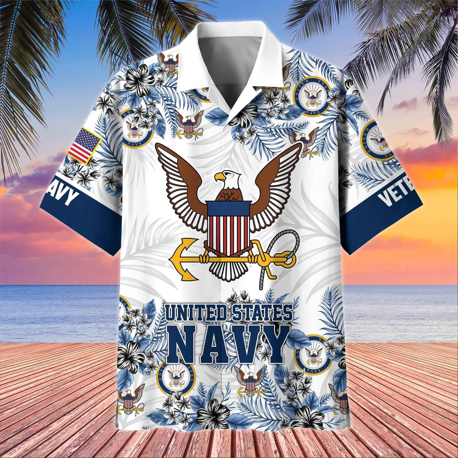 Premium US Veterans Hawaiian Shirt BPHN080511, Gifts For US Veterans, Gifts On Memorial Day, Father's Day, Armed Forces Day, Veterans Day.