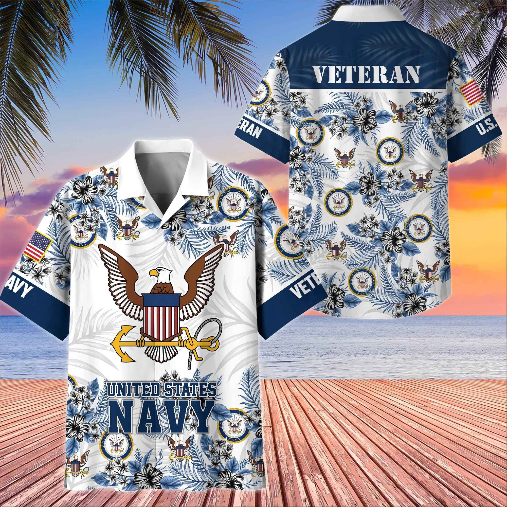 Premium US Veterans Hawaiian Shirt BPHN080511, Gifts For US Veterans, Gifts On Memorial Day, Father's Day, Armed Forces Day, Veterans Day.