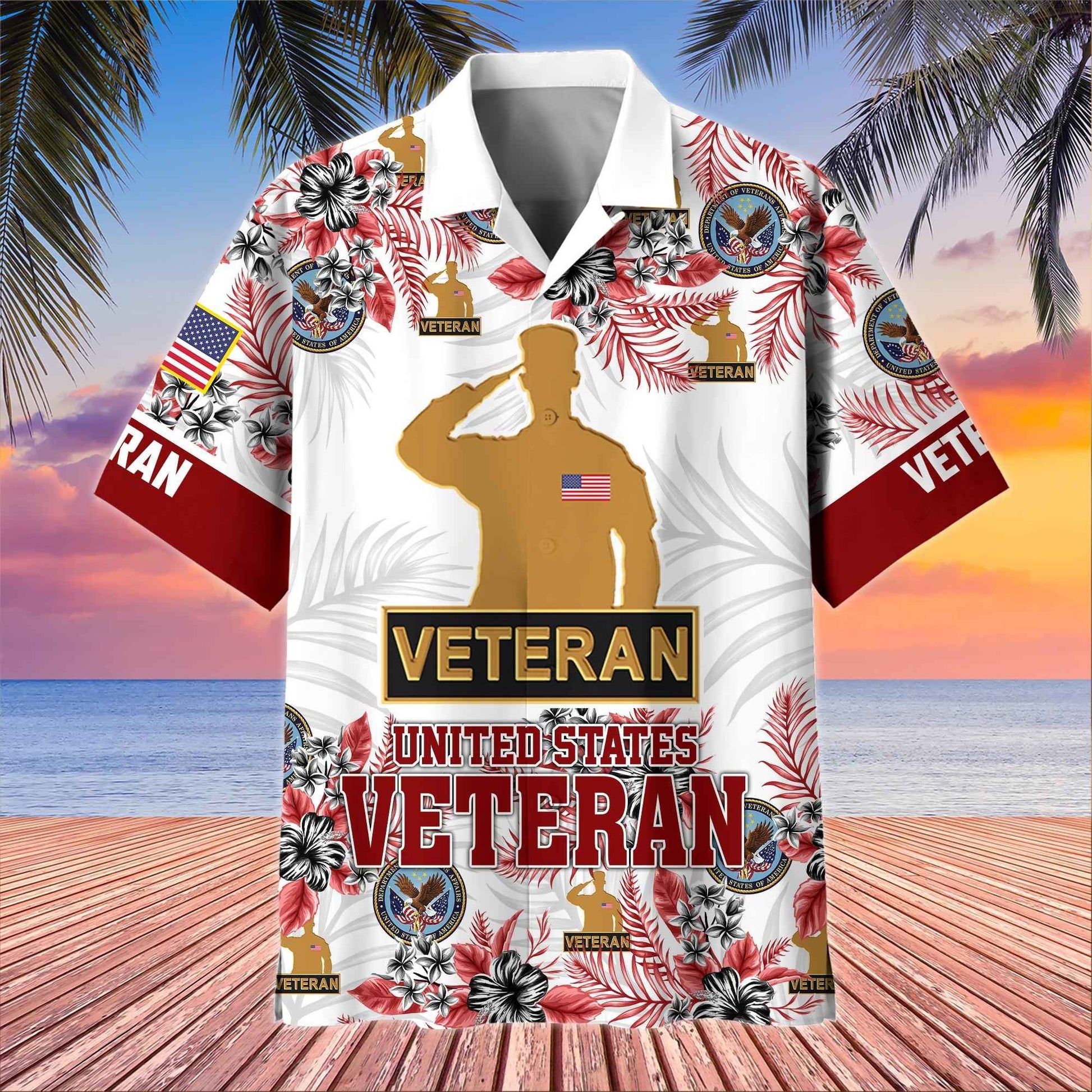 Premium US Veterans Hawaiian Shirt BPHN080511, Gifts For US Veterans, Gifts On Memorial Day, Father's Day, Armed Forces Day, Veterans Day.